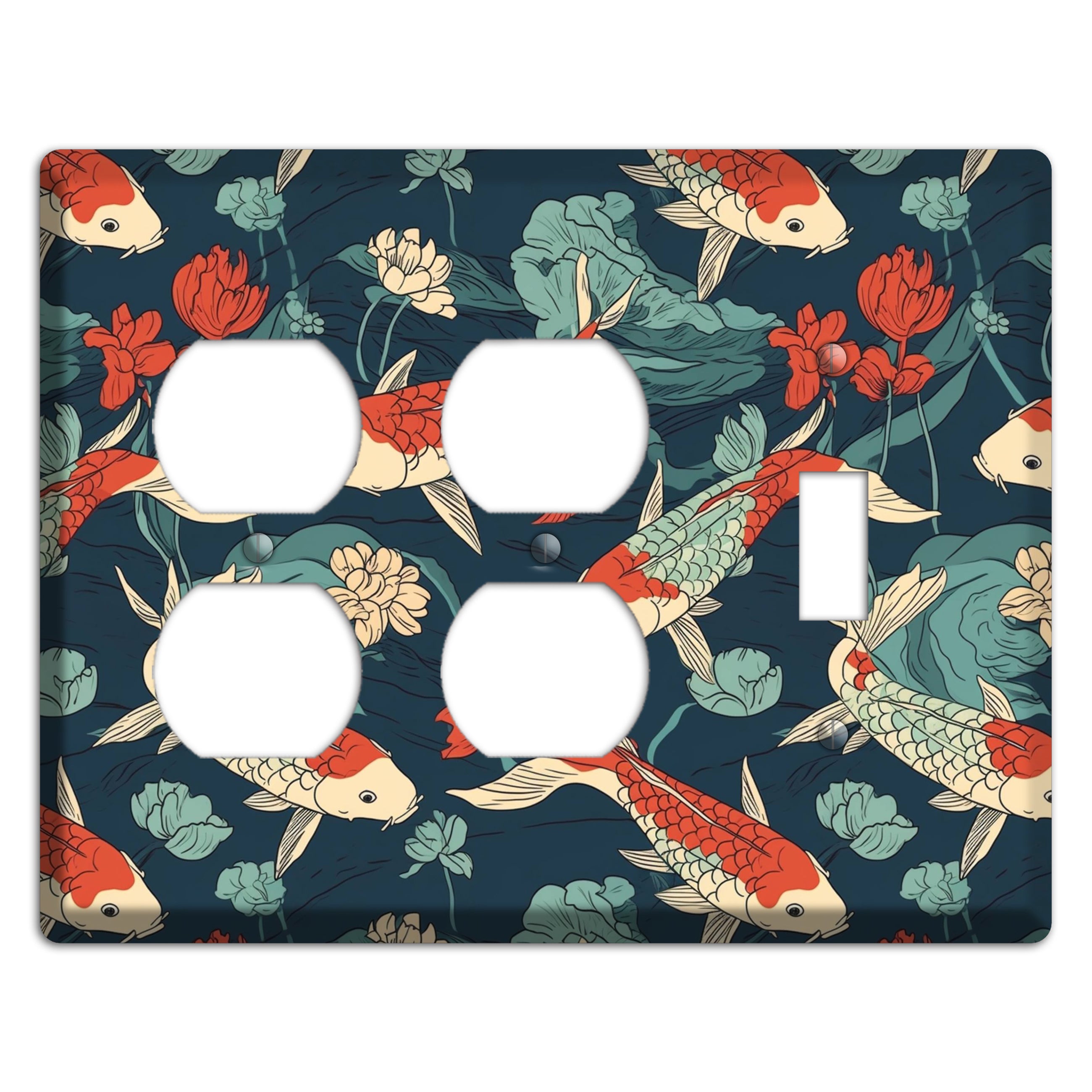 Koi & Lotus Drift 2 Duplex / Toggle Wallplate