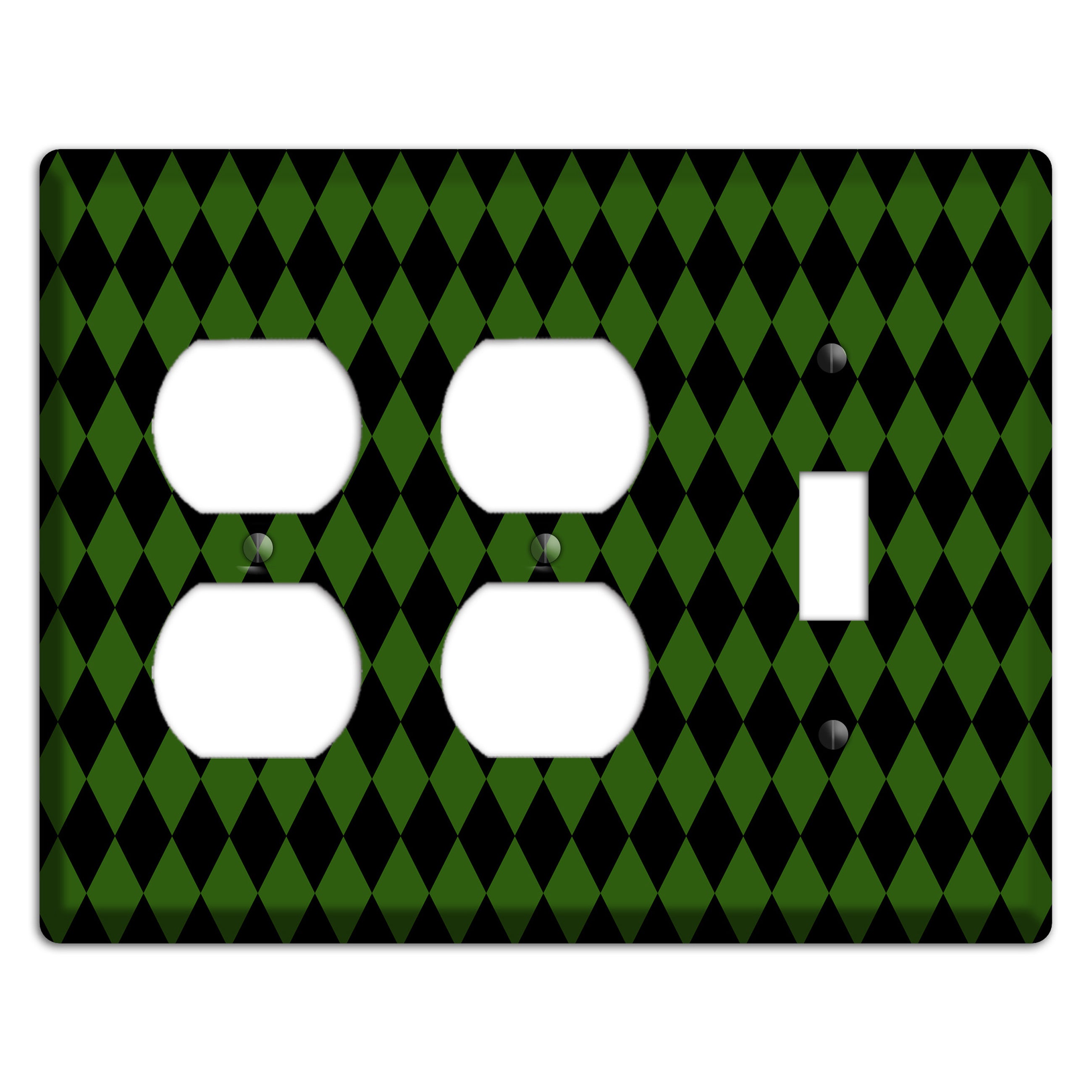 Jester's Diamonds: Green 2 Duplex / Toggle Wallplate