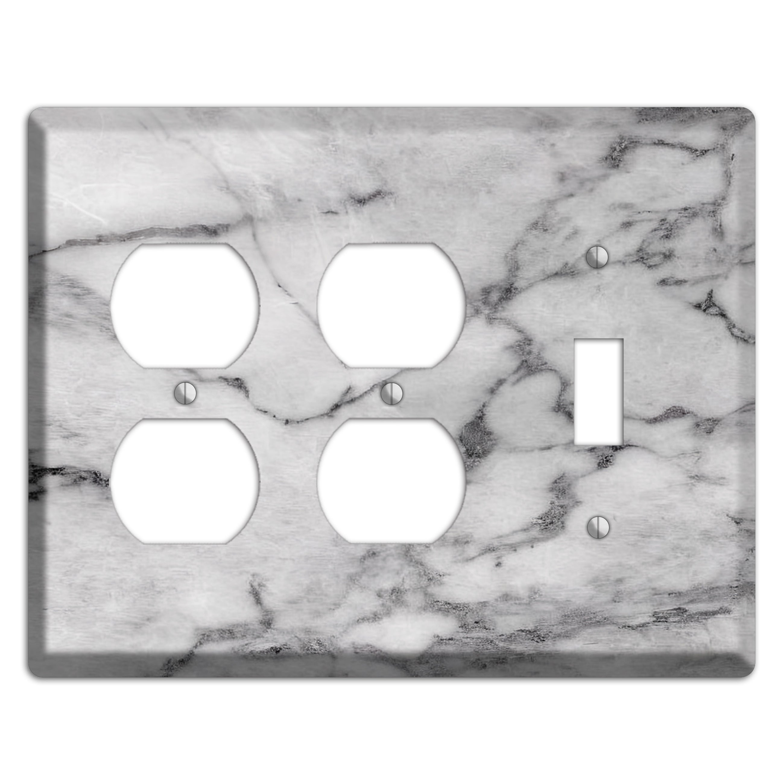 Gray and White Marble 2 Duplex / Toggle Wallplate