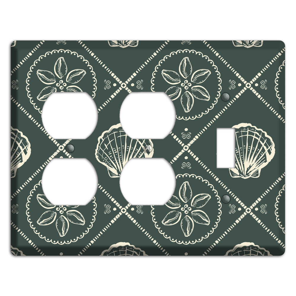 Slate Cowrie Medallion 2 Duplex / Toggle Wallplate