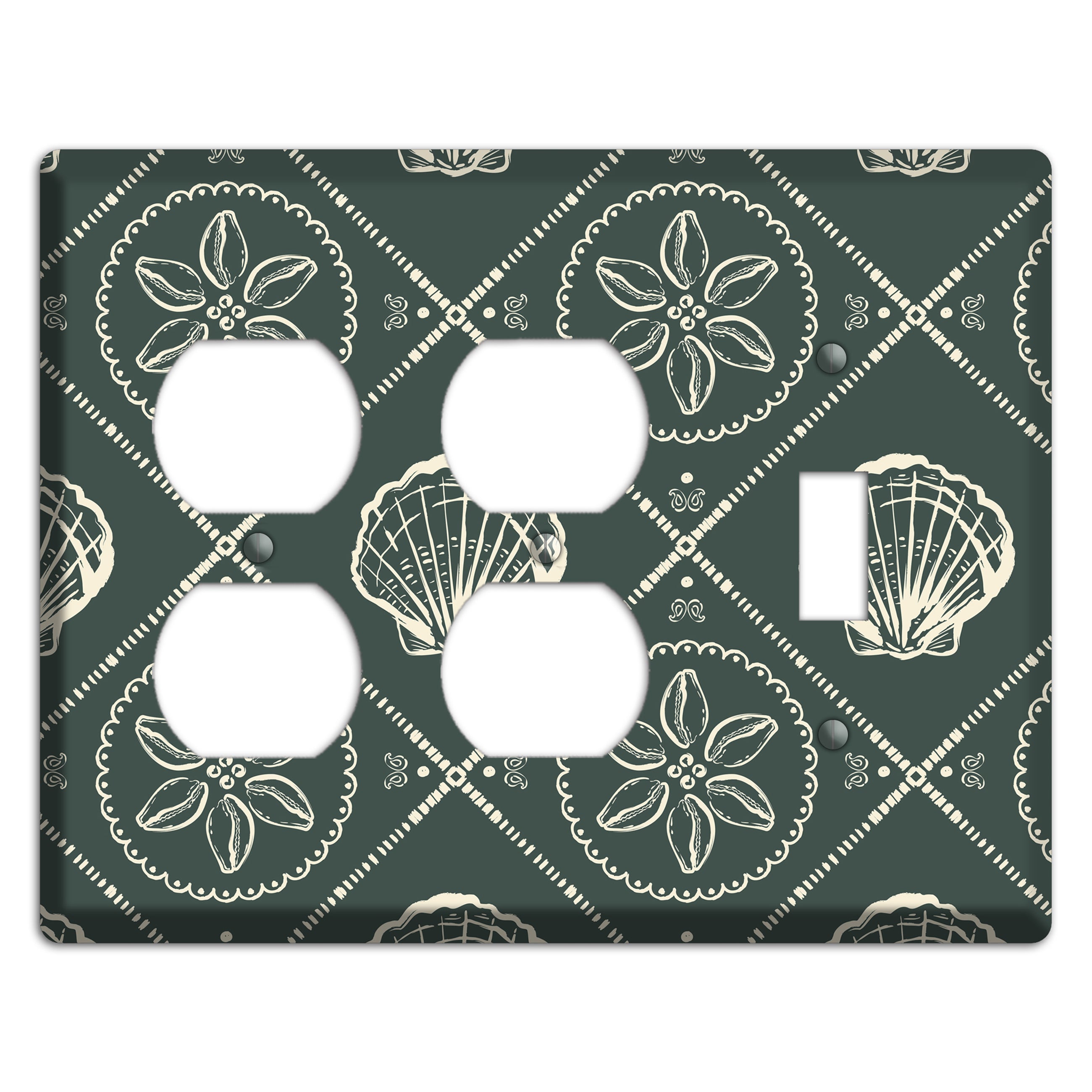 Slate Cowrie Medallion 2 Duplex / Toggle Wallplate