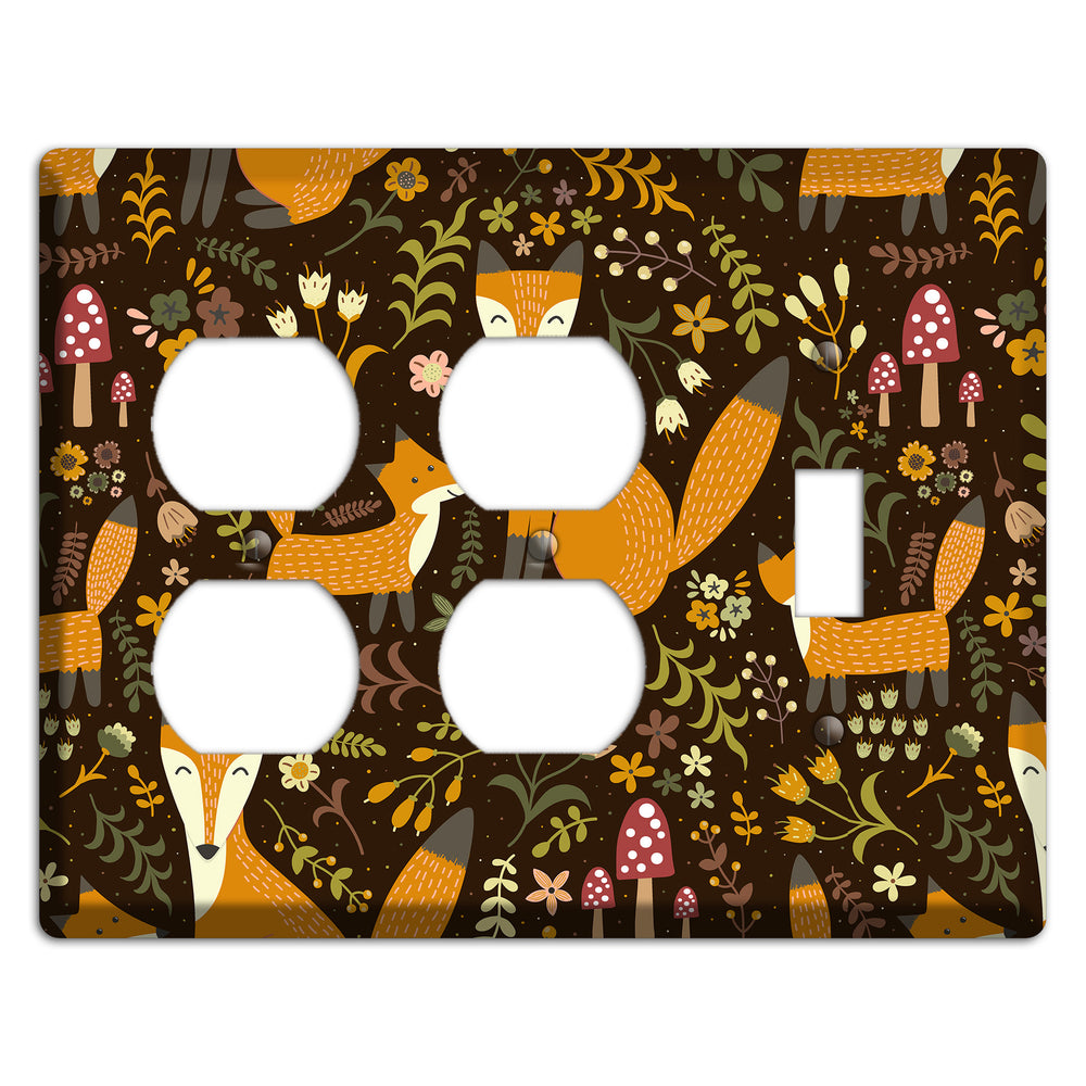 Fox Garden (Chocolate) 2 Duplex / Toggle Wallplate