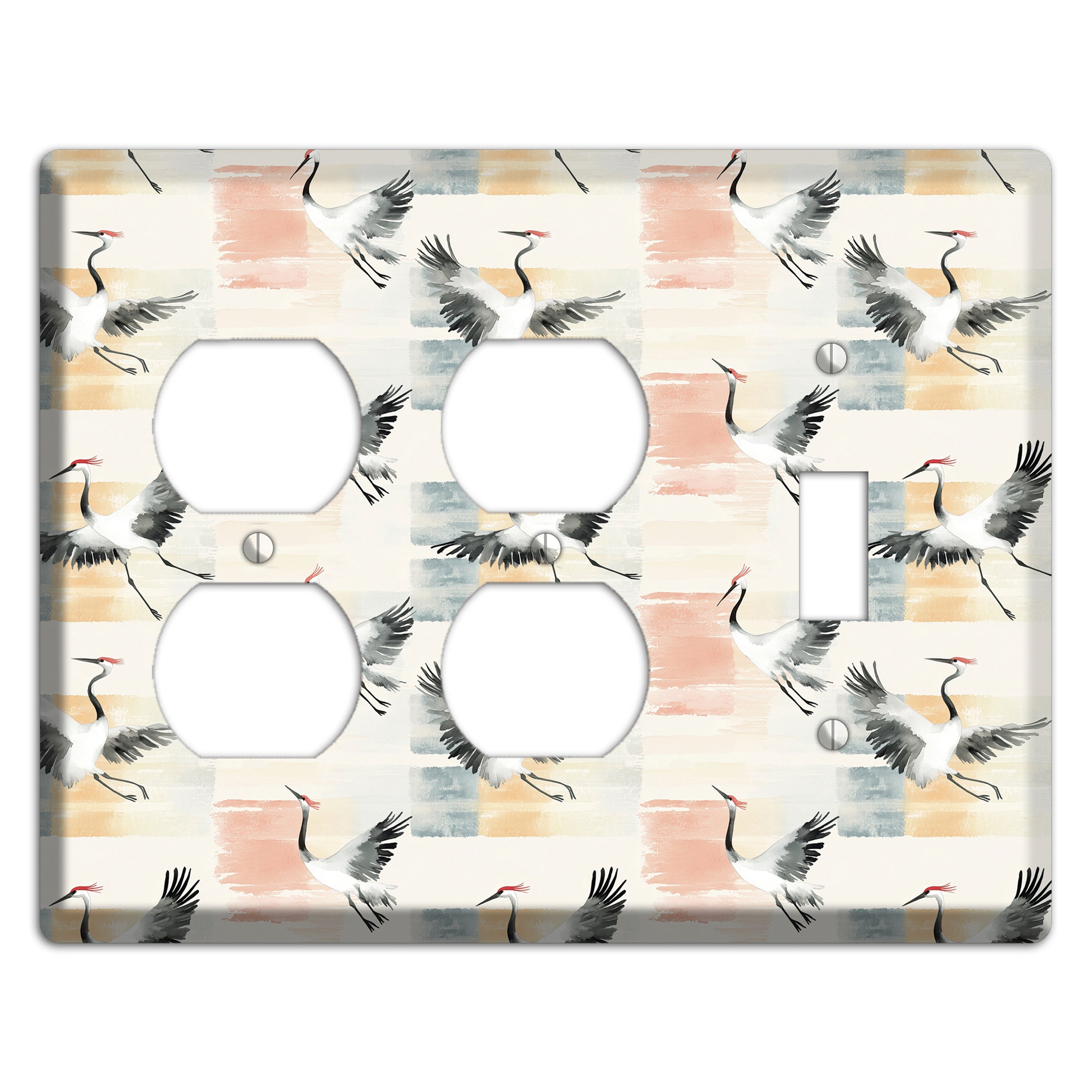 Blush Patchwork Flight 2 Duplex / Toggle Wallplate