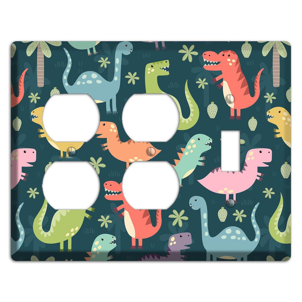 Jurassic Pals (Dark) 2 Duplex / Toggle Wallplate