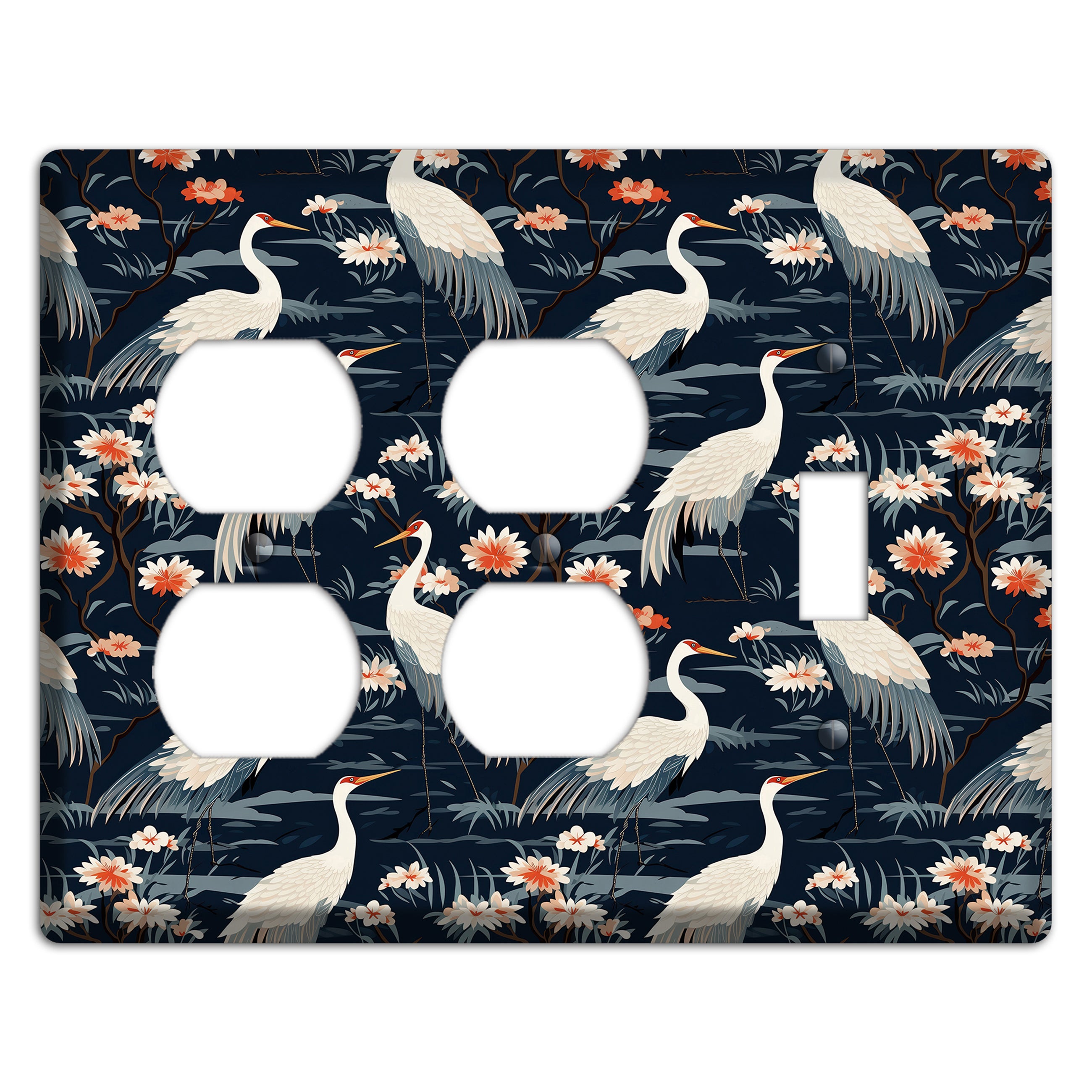 Navy Heron Nocturne 2 Duplex / Toggle Wallplate