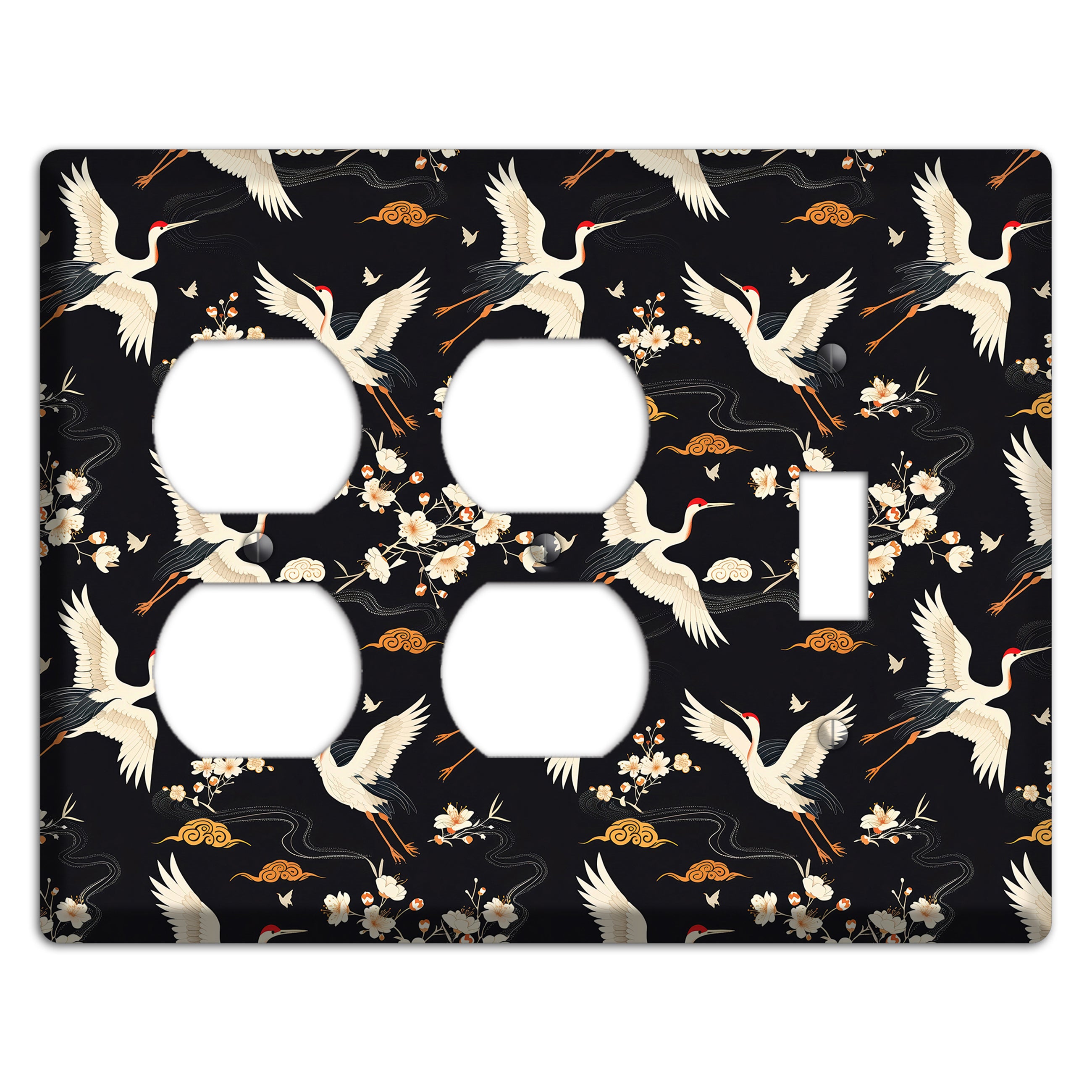 Obsidian Crane Nocturne 2 Duplex / Toggle Wallplate