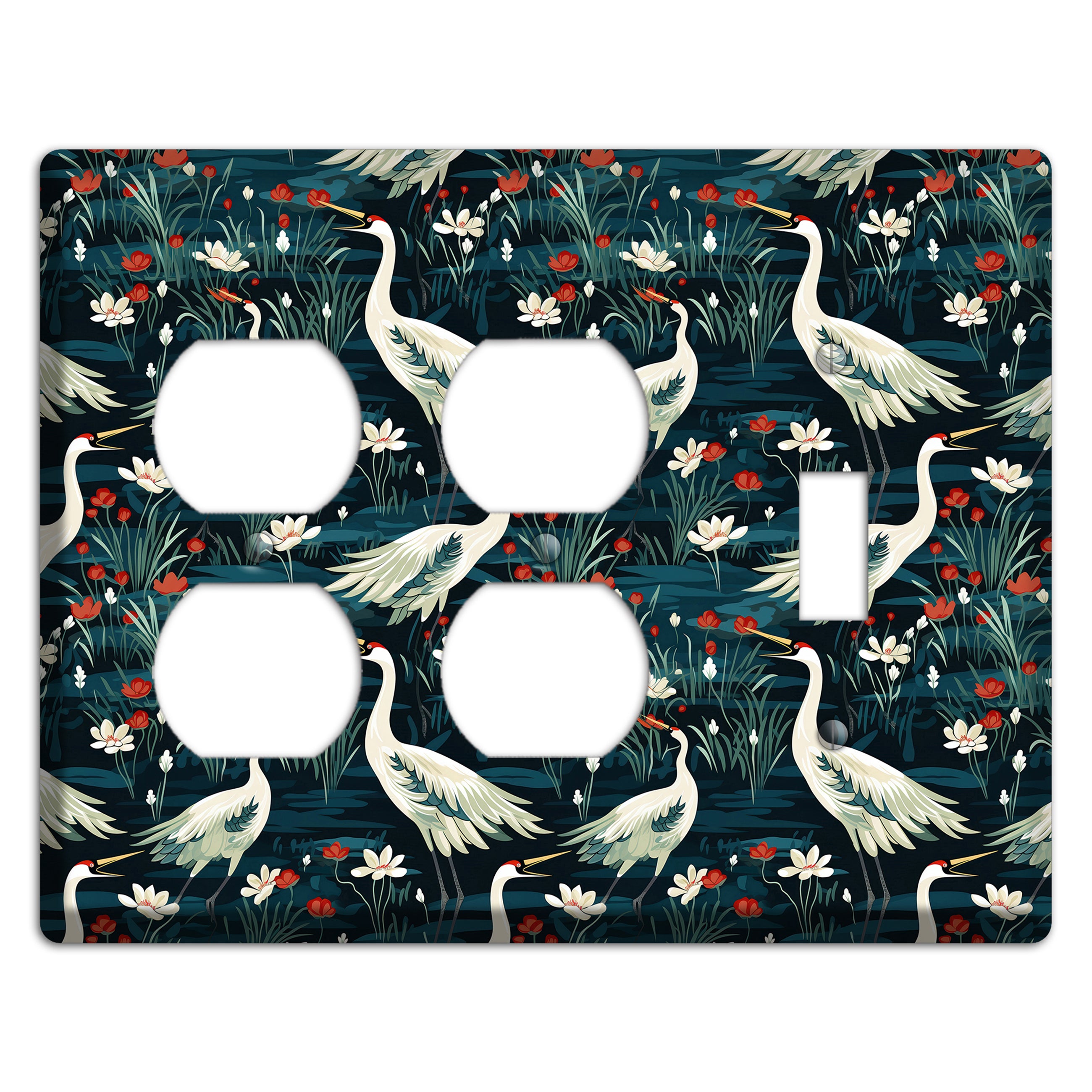 Midnight Lotus Marsh 2 Duplex / Toggle Wallplate