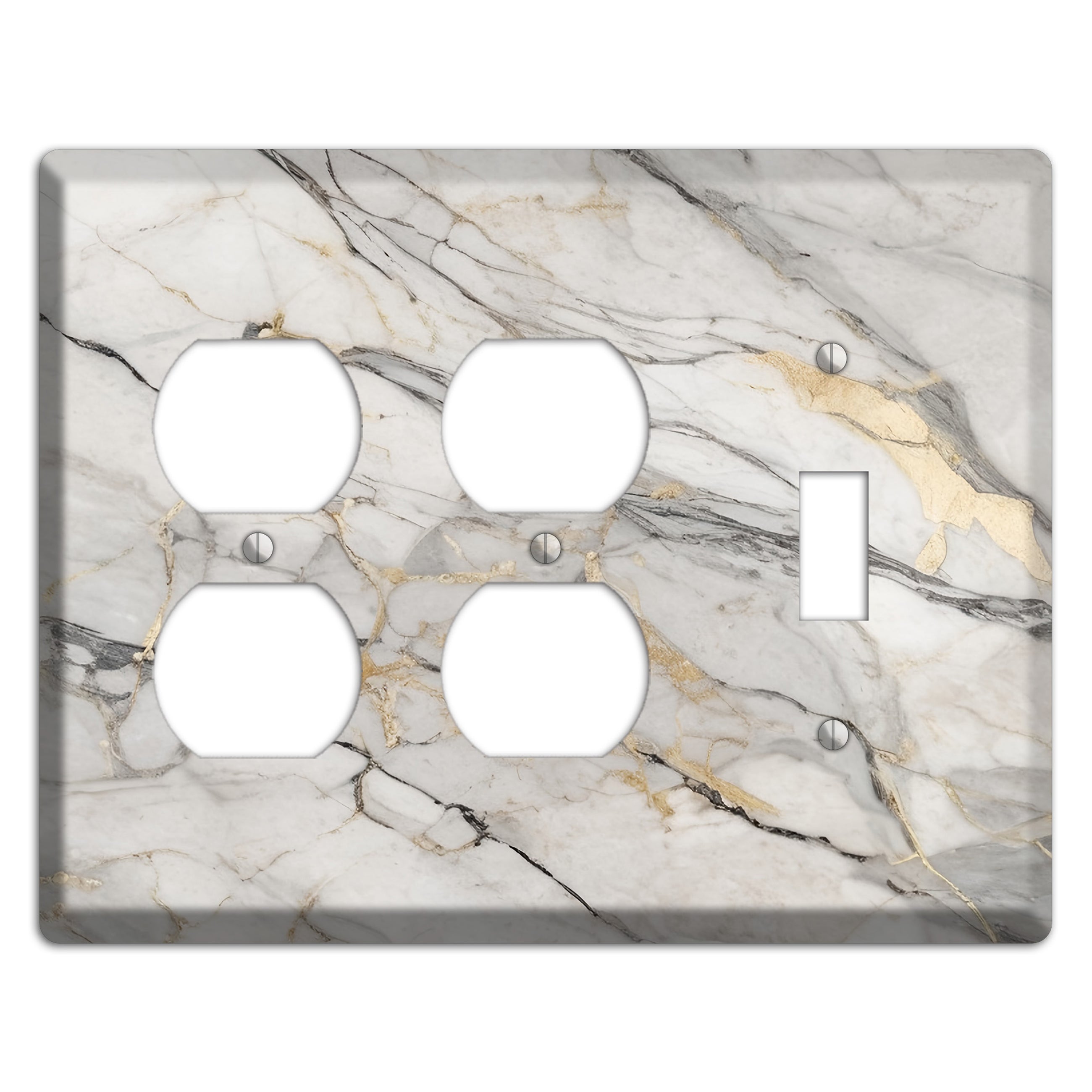 Roman Coffee Marble 2 Duplex / Toggle Wallplate