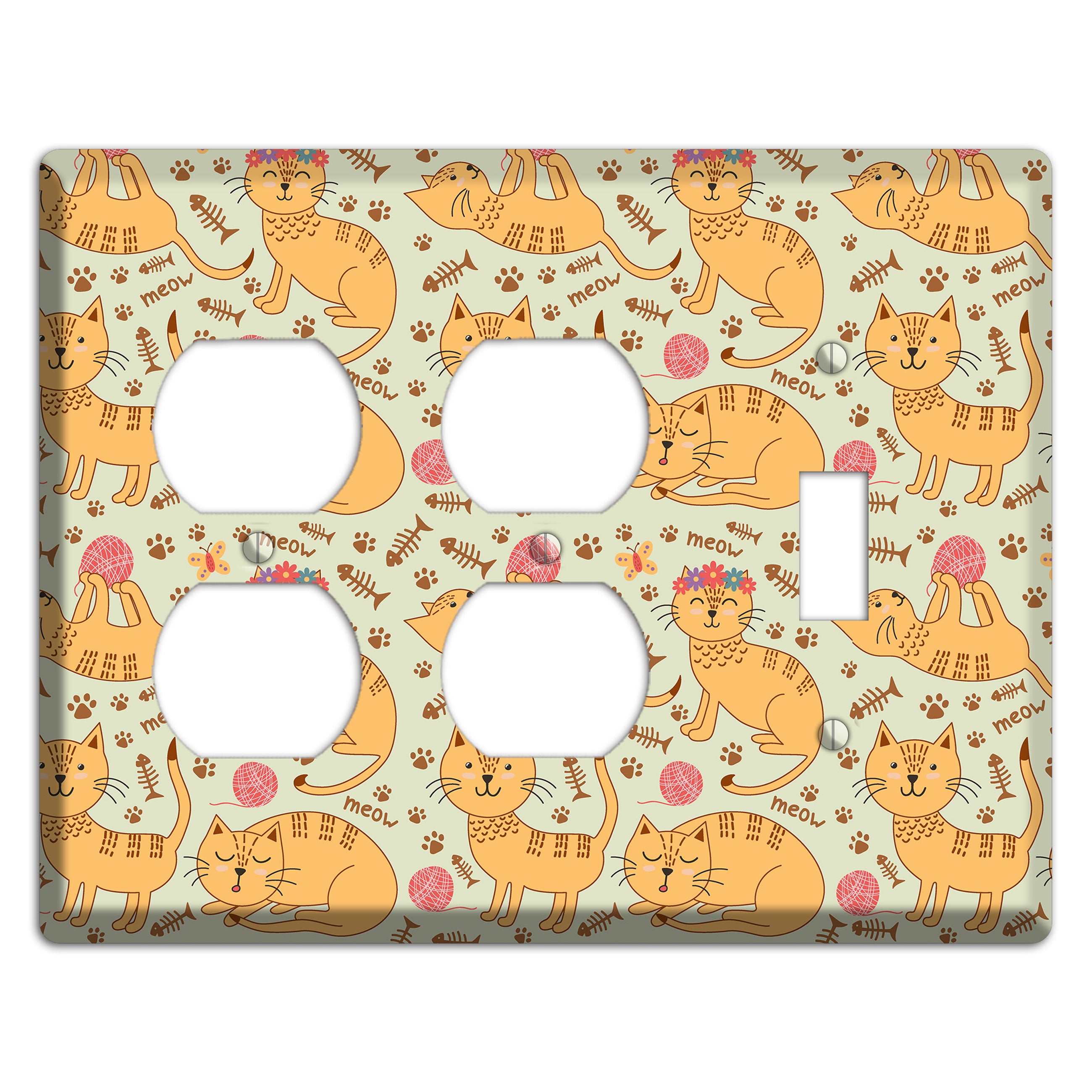 Meow Mix (Beige) 2 Duplex / Toggle Wallplate