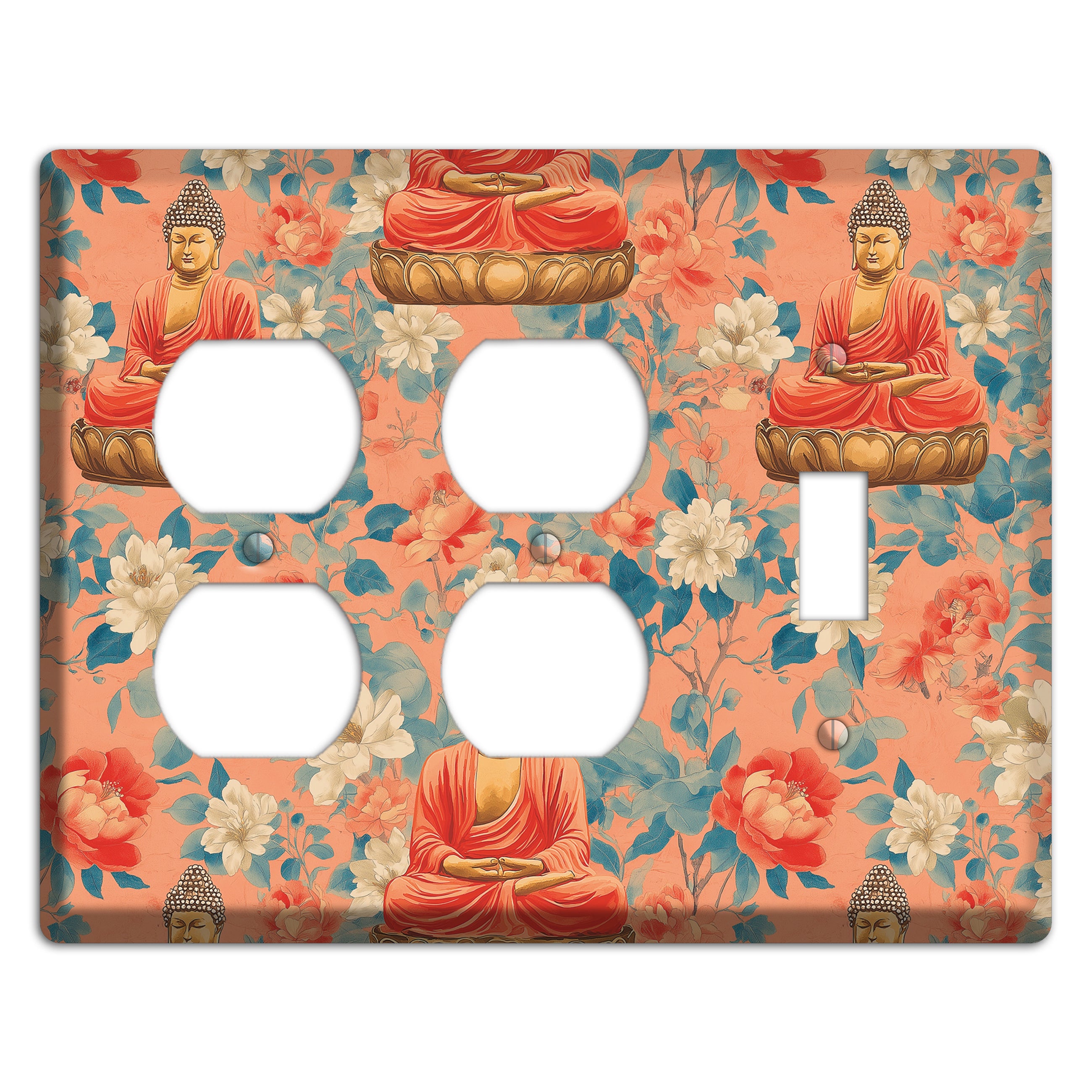 Lotus & Coral 2 Duplex / Toggle Wallplate