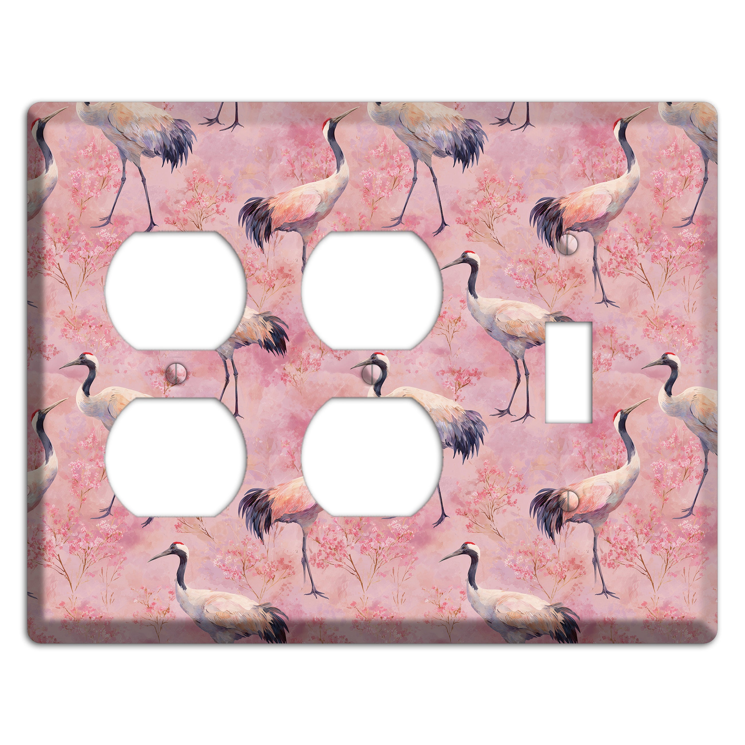 Blush Crane Reverie 2 Duplex / Toggle Wallplate