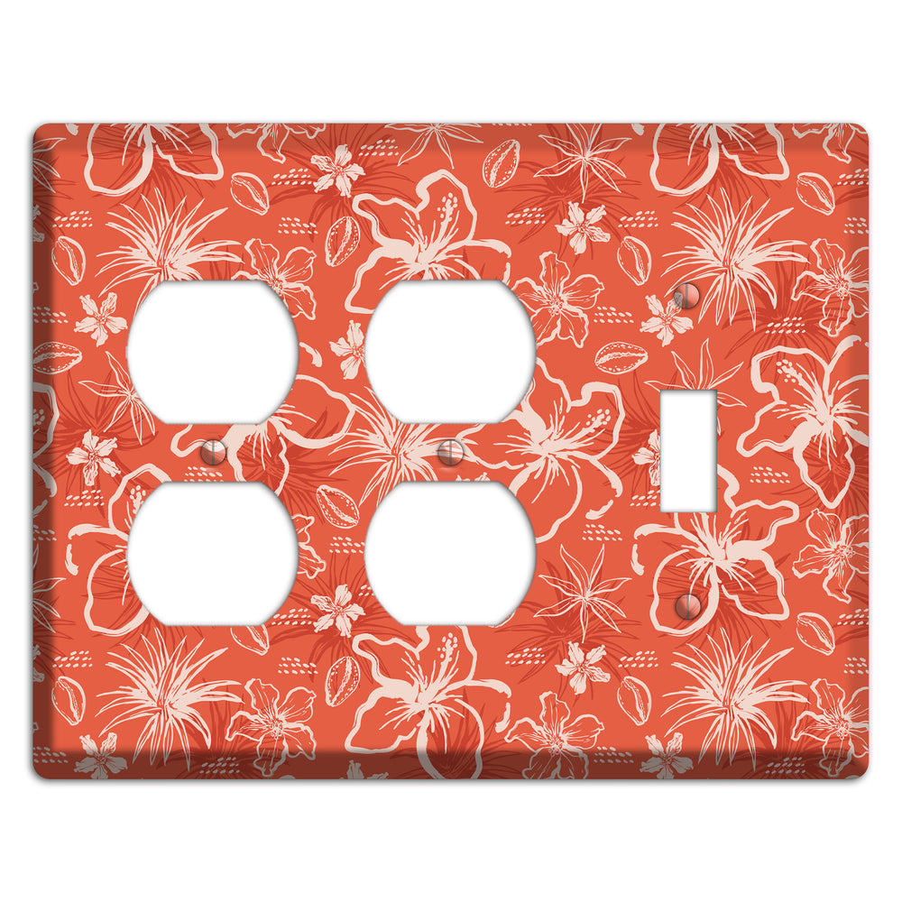 Coral Hibiscus Reverie 2 Duplex / Toggle Wallplate