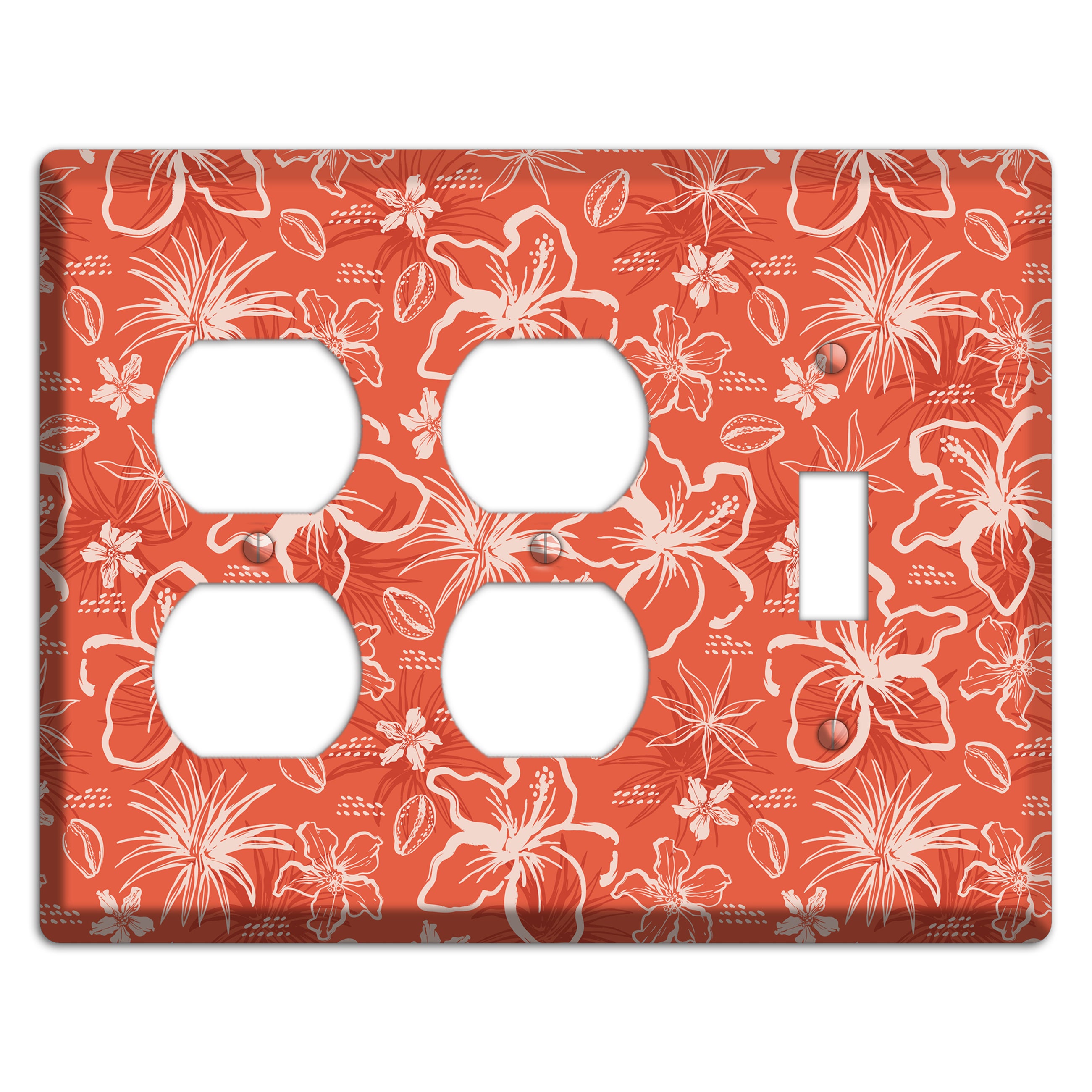 Coral Hibiscus Reverie 2 Duplex / Toggle Wallplate