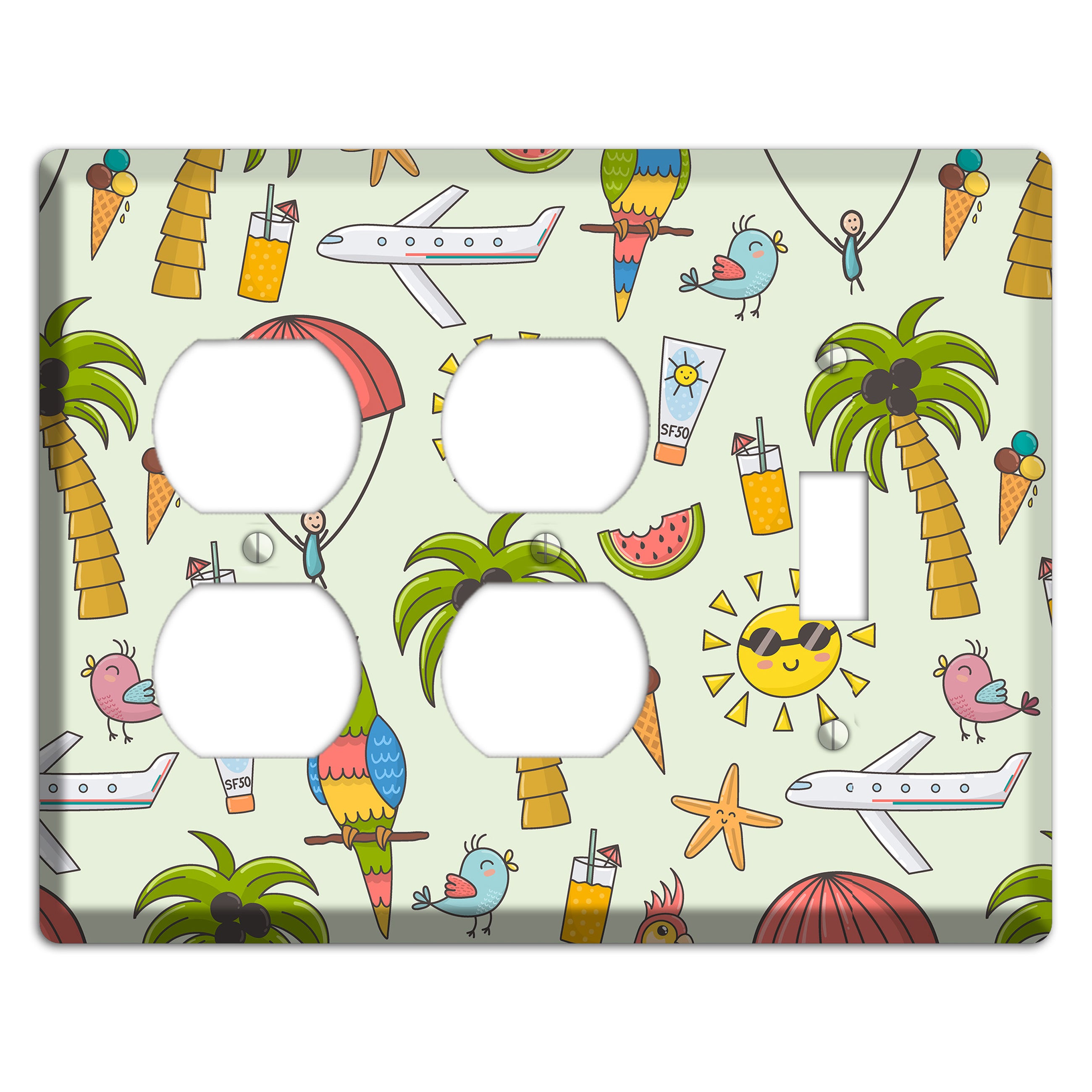 Tropical Vacation 2 Duplex / Toggle Wallplate