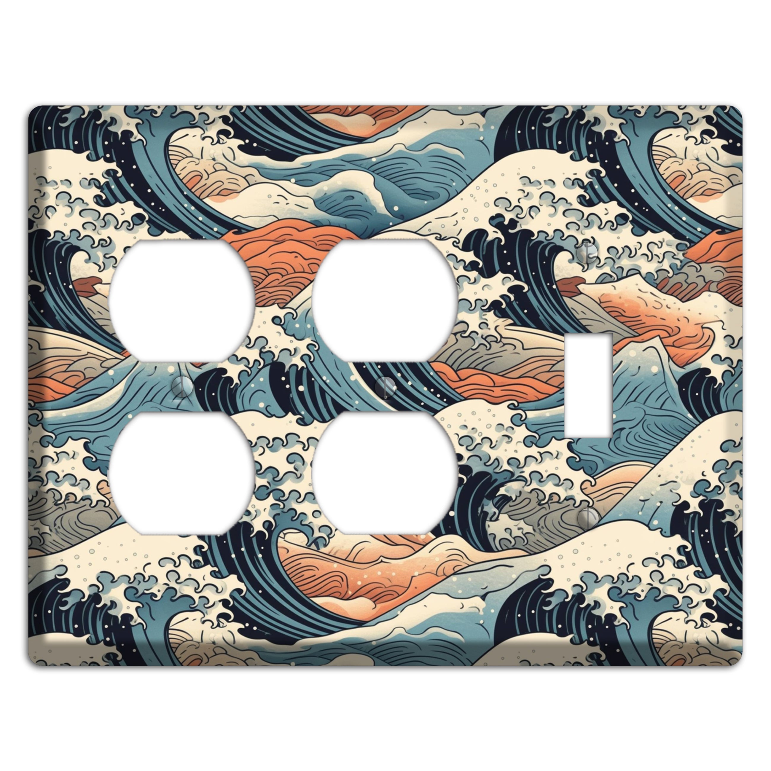 Crashing Tide Scroll 2 Duplex / Toggle Wallplate