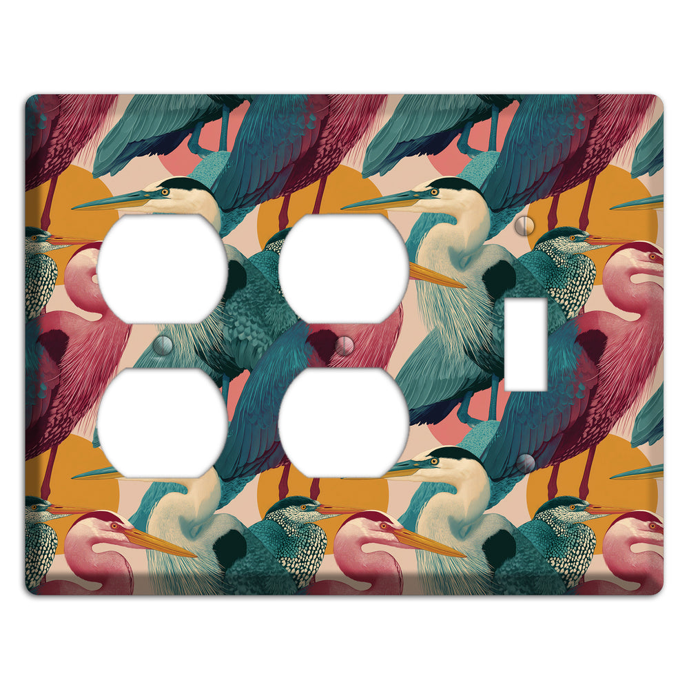 Teal Heron Mosaic 2 Duplex / Toggle Wallplate