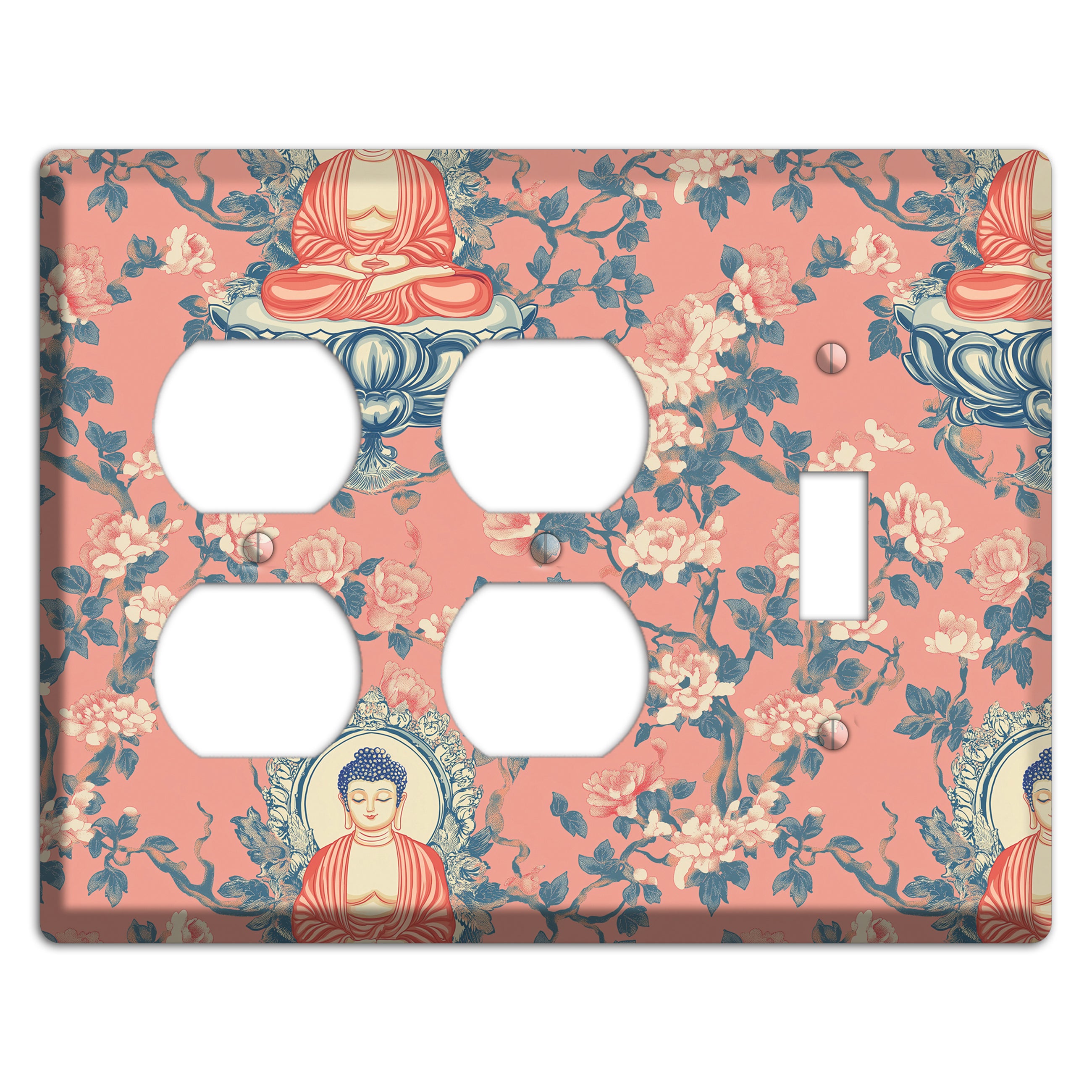 Lotus & Blossom 2 Duplex / Toggle Wallplate