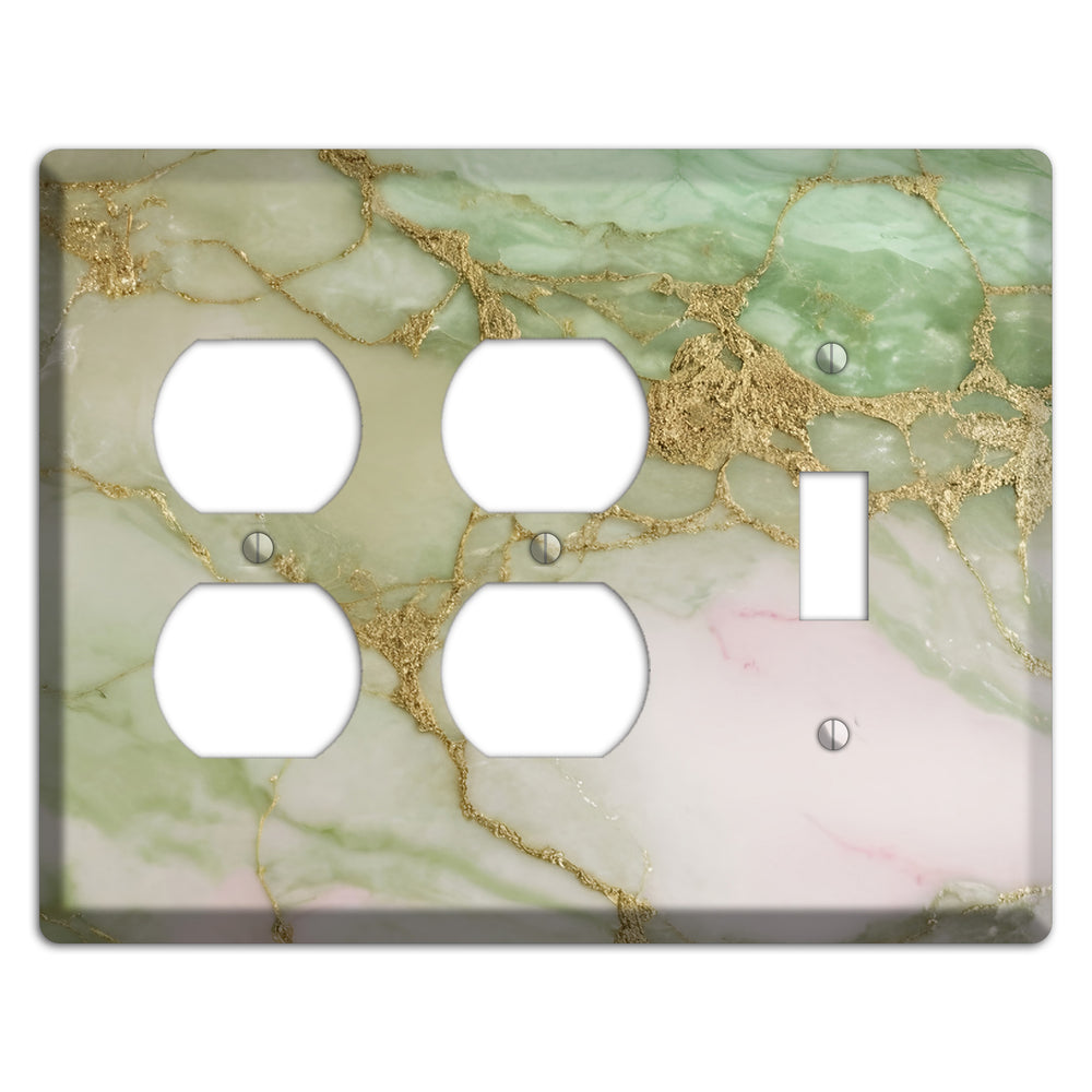Swamp Green Marble 2 Duplex / Toggle Wallplate