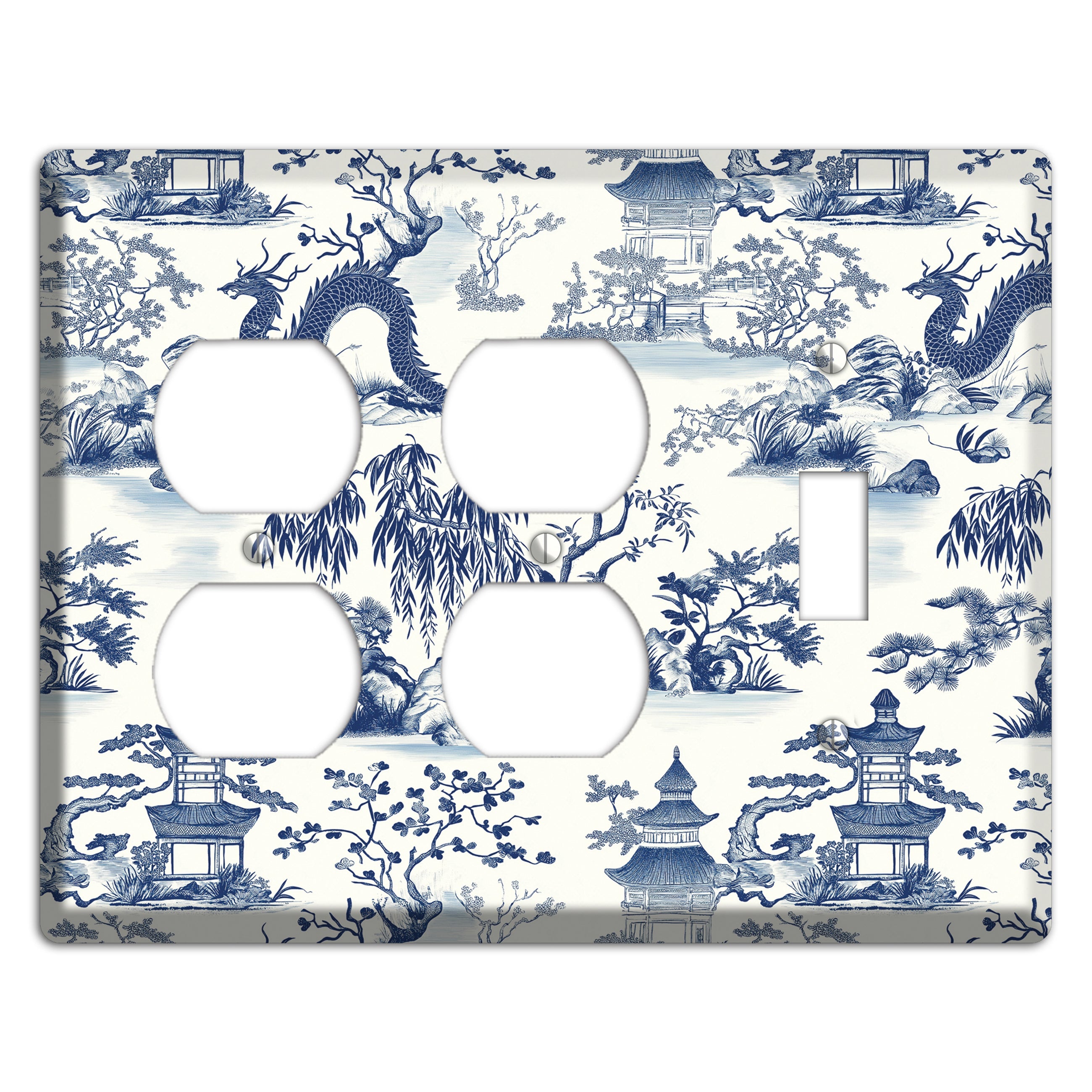 Dragon & Pagoda 2 Duplex / Toggle Wallplate
