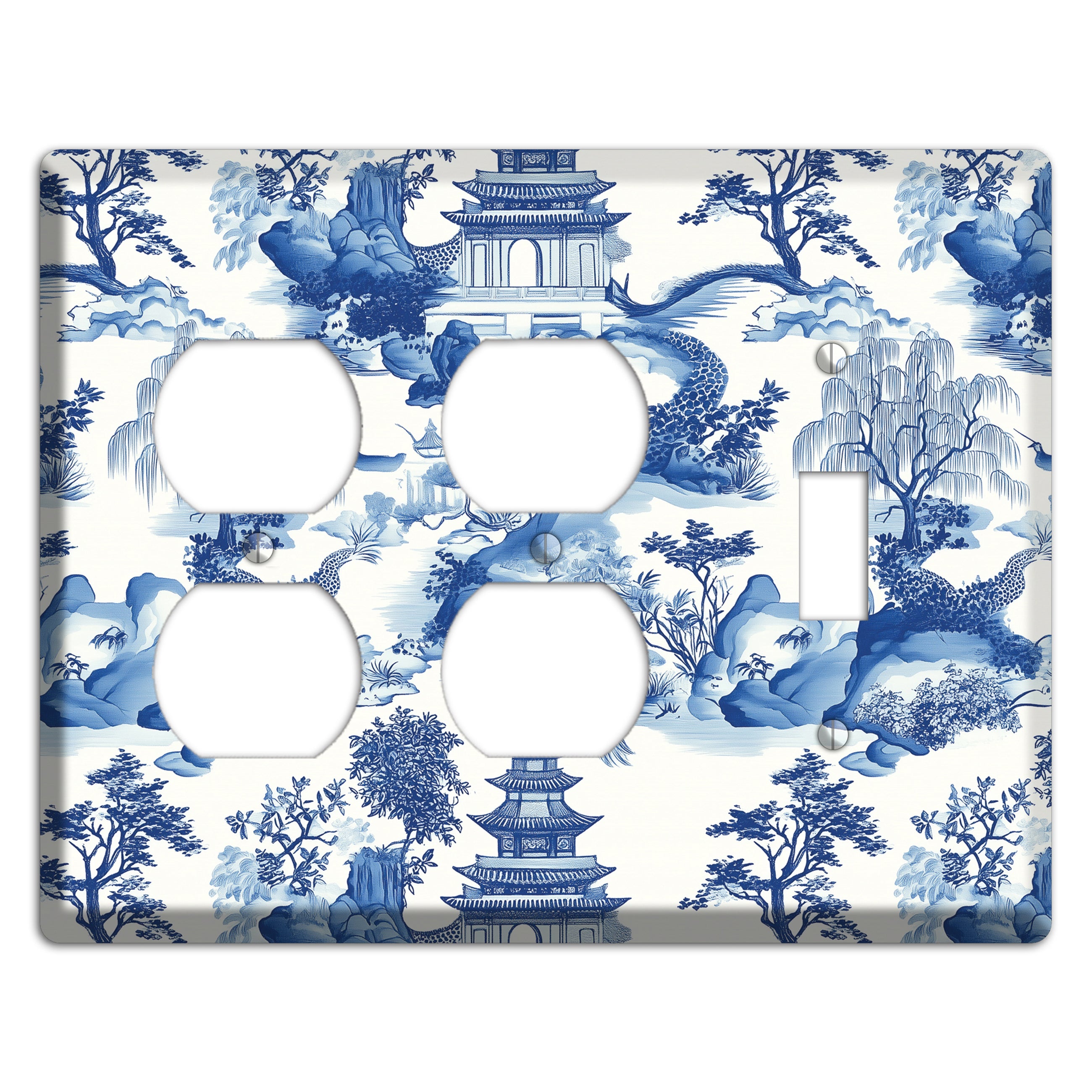 Willow & Pagoda 2 Duplex / Toggle Wallplate