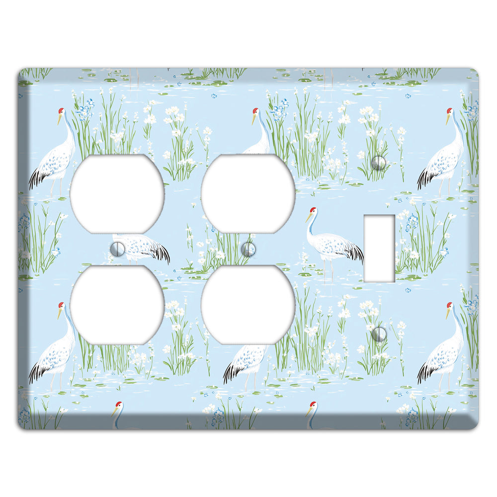 Azure Crane Sanctuary 2 Duplex / Toggle Wallplate