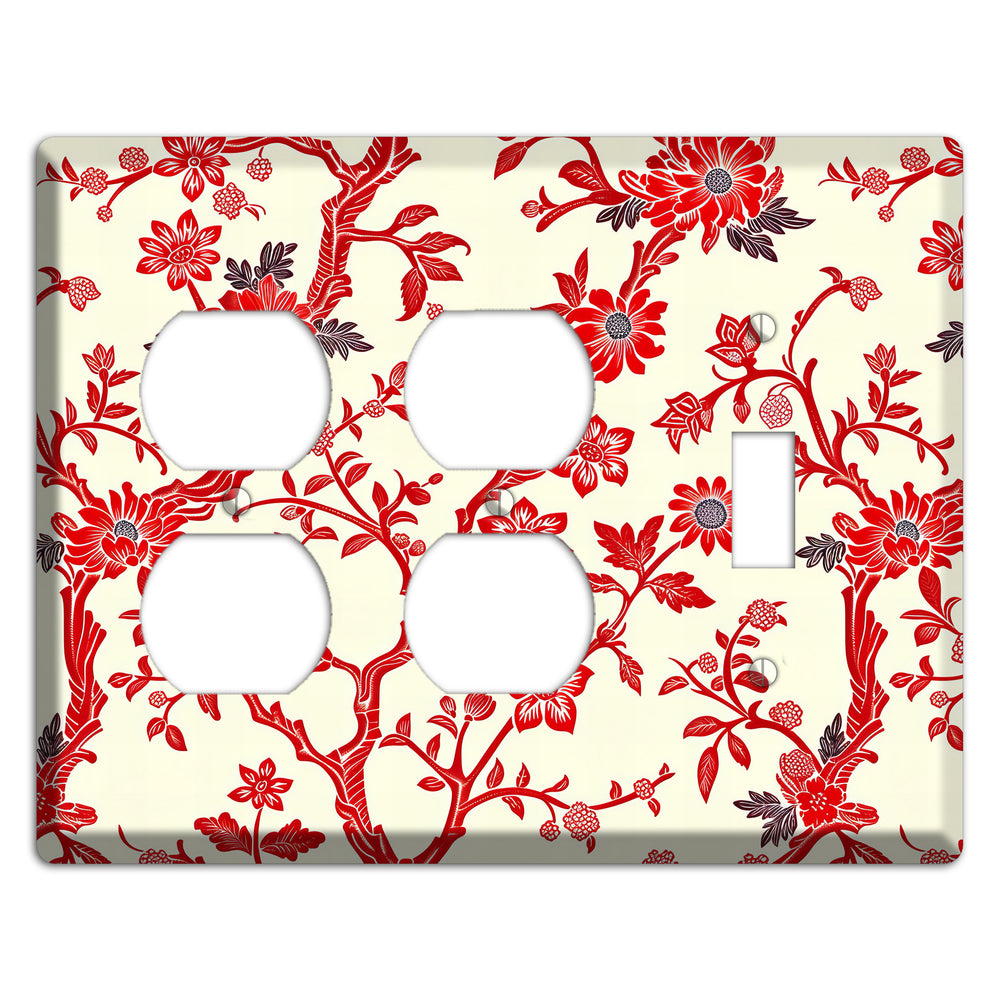 Crimson Branch & Bloom 2 Duplex / Toggle Wallplate