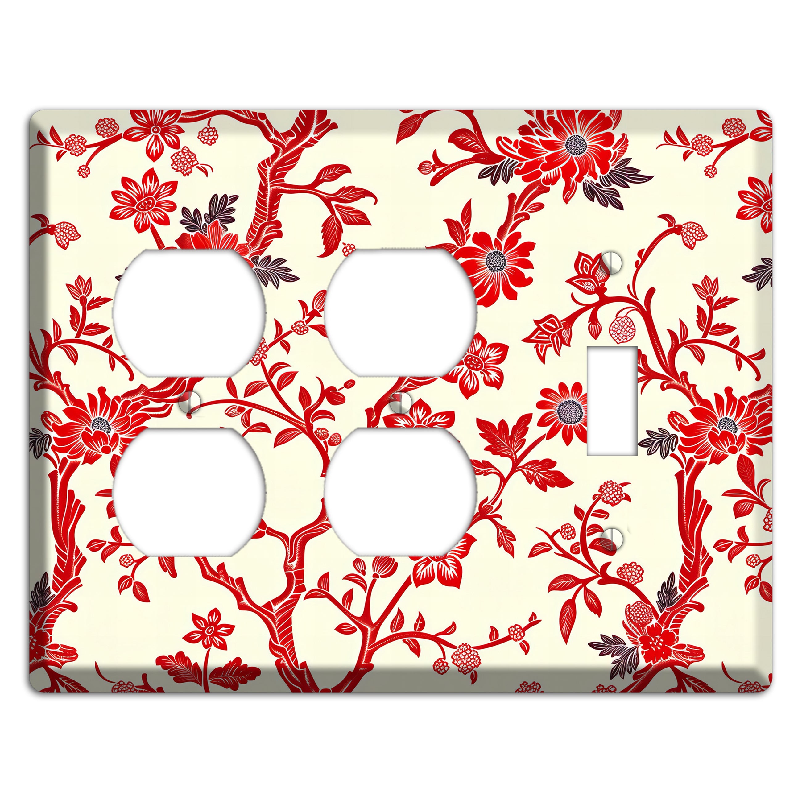 Crimson Branch & Bloom 2 Duplex / Toggle Wallplate