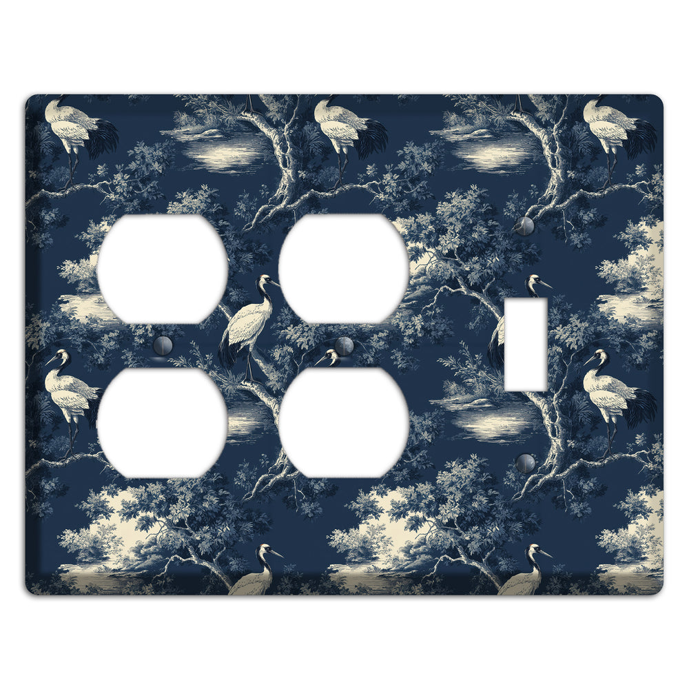 Midnight Crane Toile 2 Duplex / Toggle Wallplate