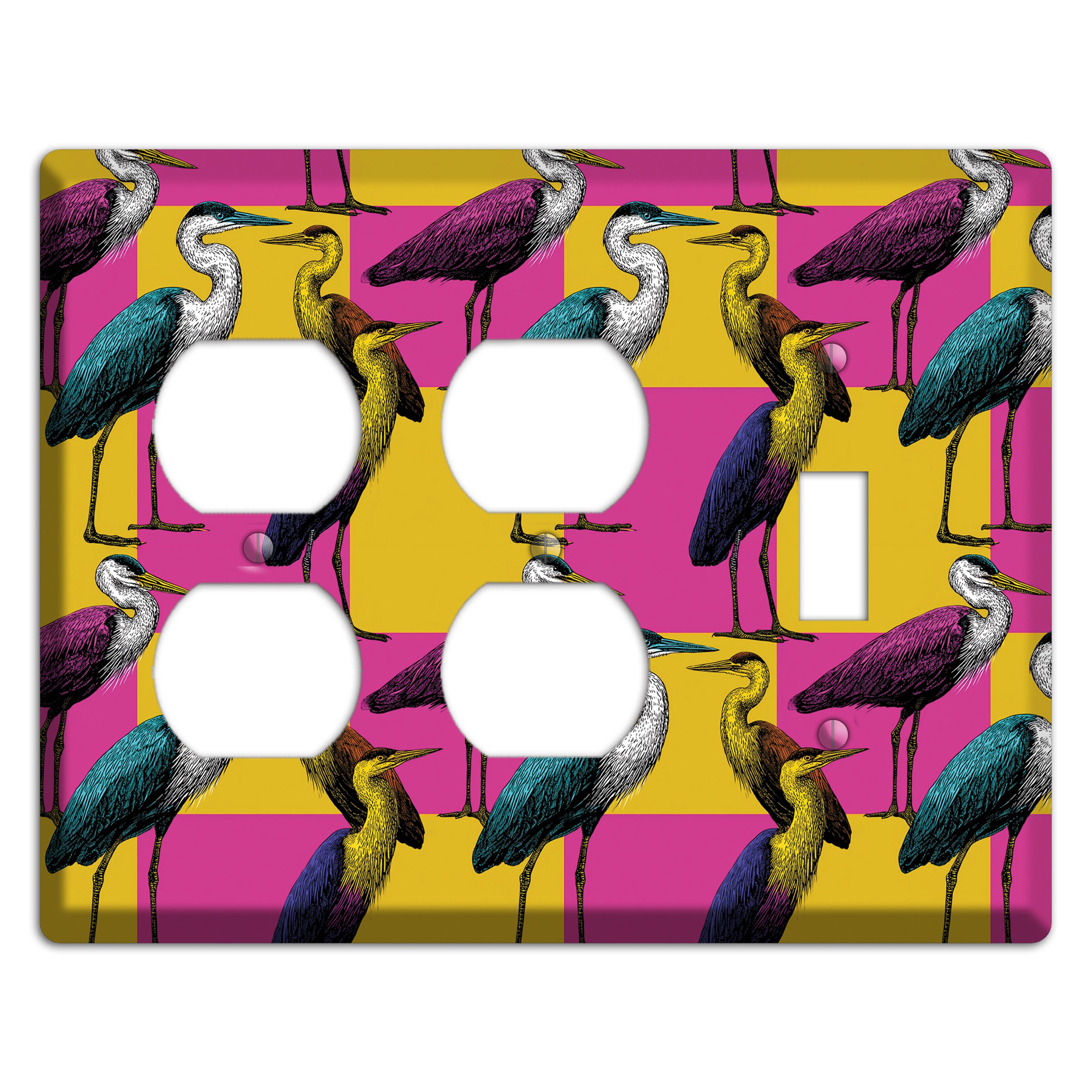 Magenta Heron Grid 2 Duplex / Toggle Wallplate