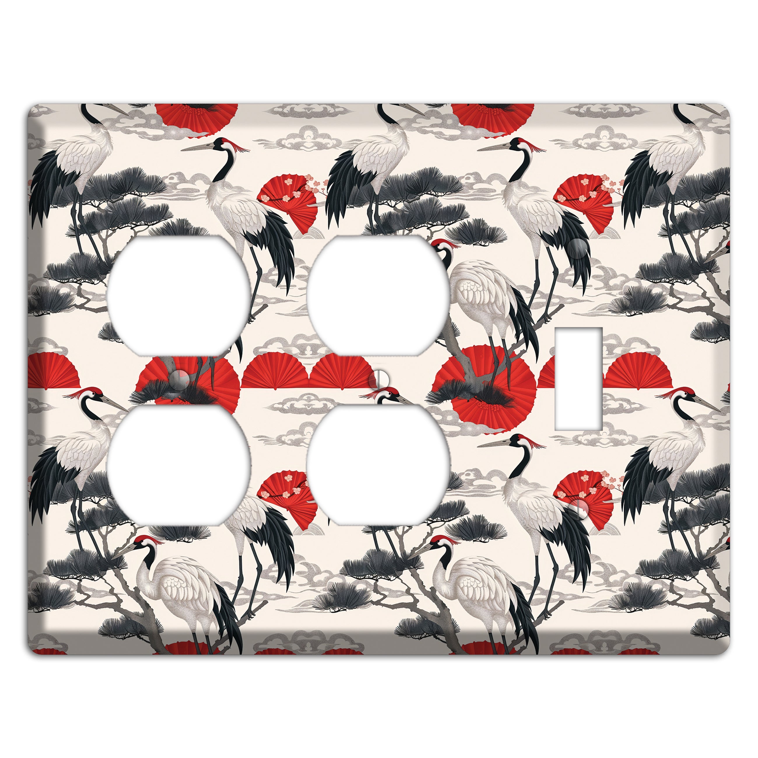 Crimson Fan & Pine 2 Duplex / Toggle Wallplate