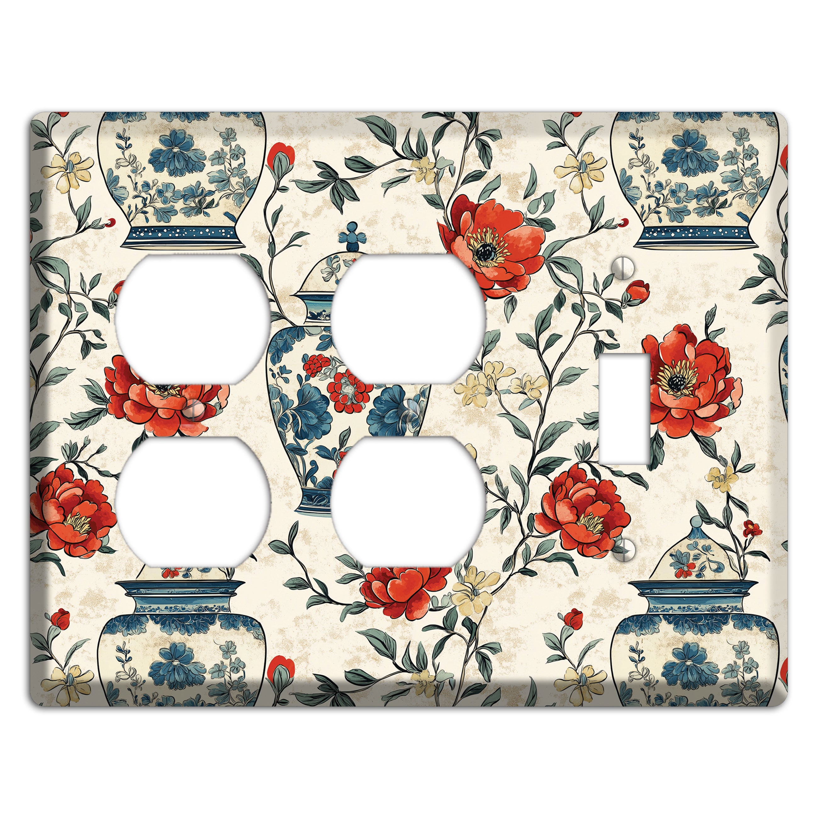 Porcelain & Peony 2 Duplex / Toggle Wallplate
