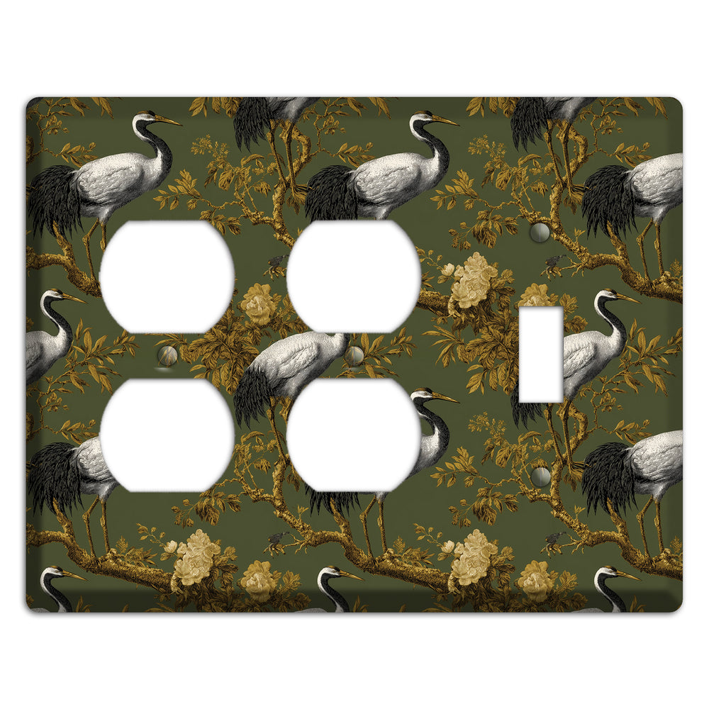 Olive Toile Sanctuary 2 Duplex / Toggle Wallplate