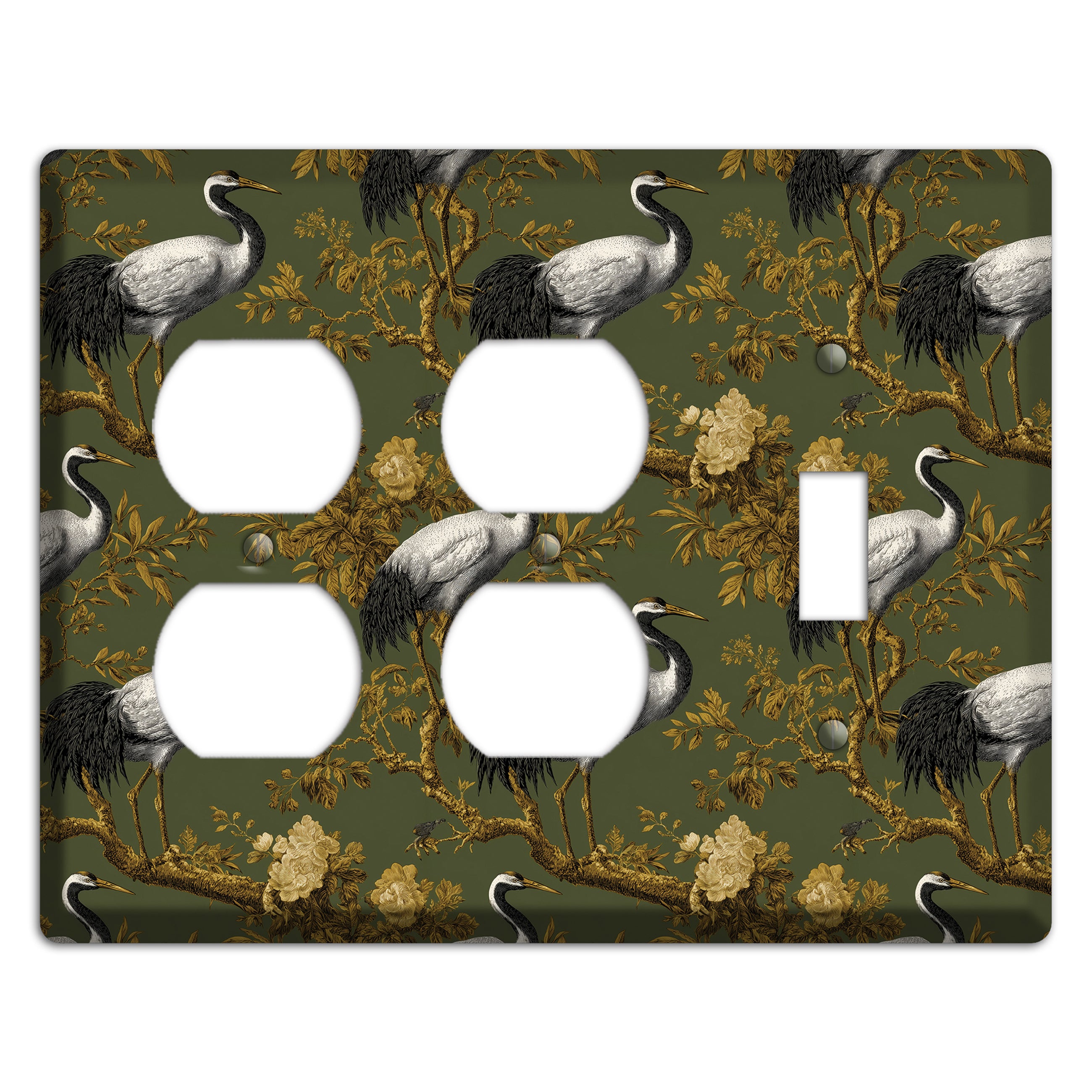 Olive Toile Sanctuary 2 Duplex / Toggle Wallplate