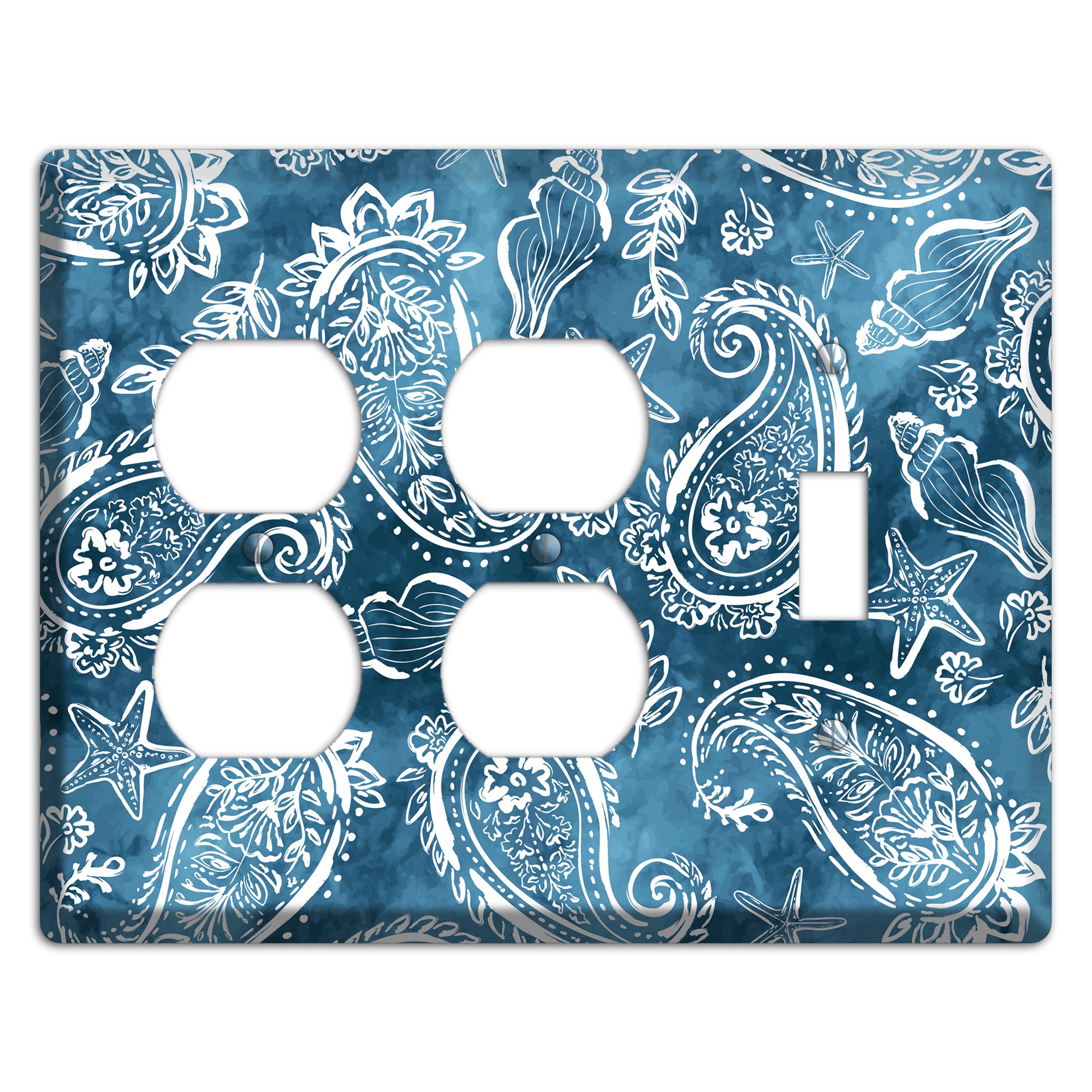 Indigo Tide Paisley 2 Duplex / Toggle Wallplate