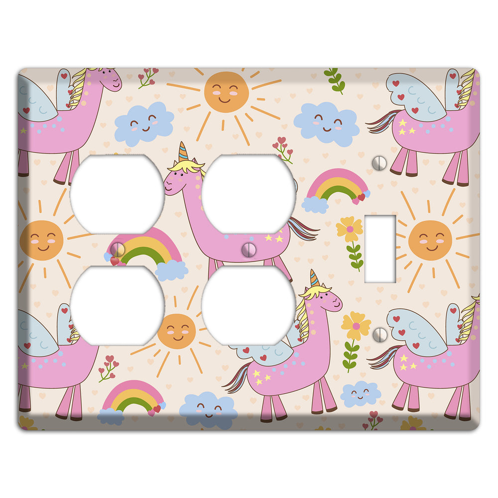 Magic Meadow (Peach) 2 Duplex / Toggle Wallplate