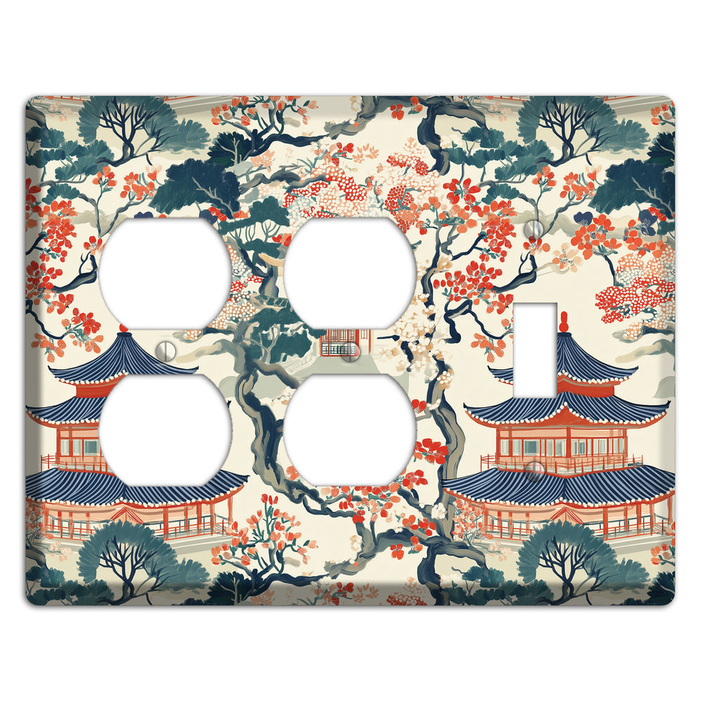 Blossom & Pagoda 2 Duplex / Toggle Wallplate