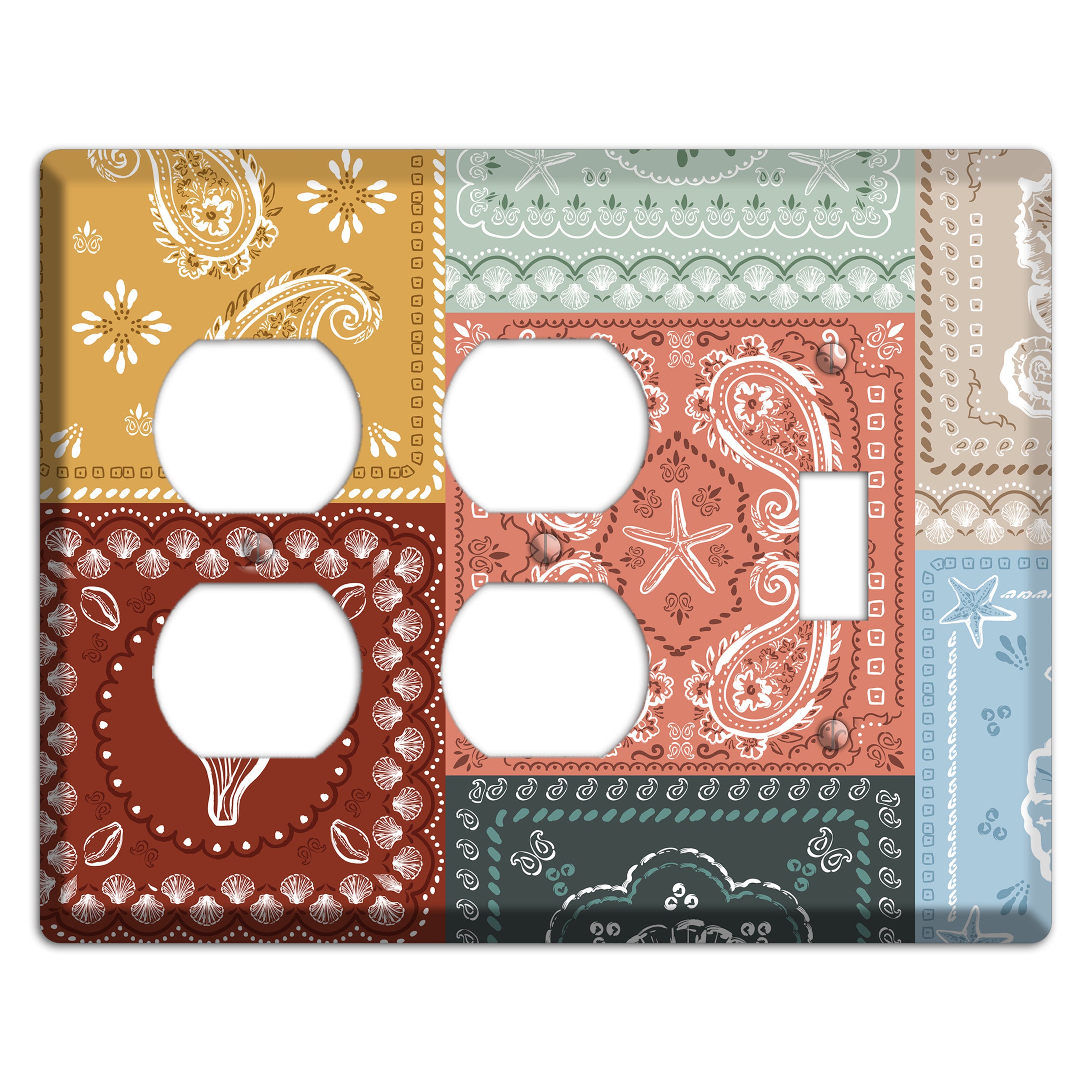 Patchwork Shore Reverie 2 Duplex / Toggle Wallplate