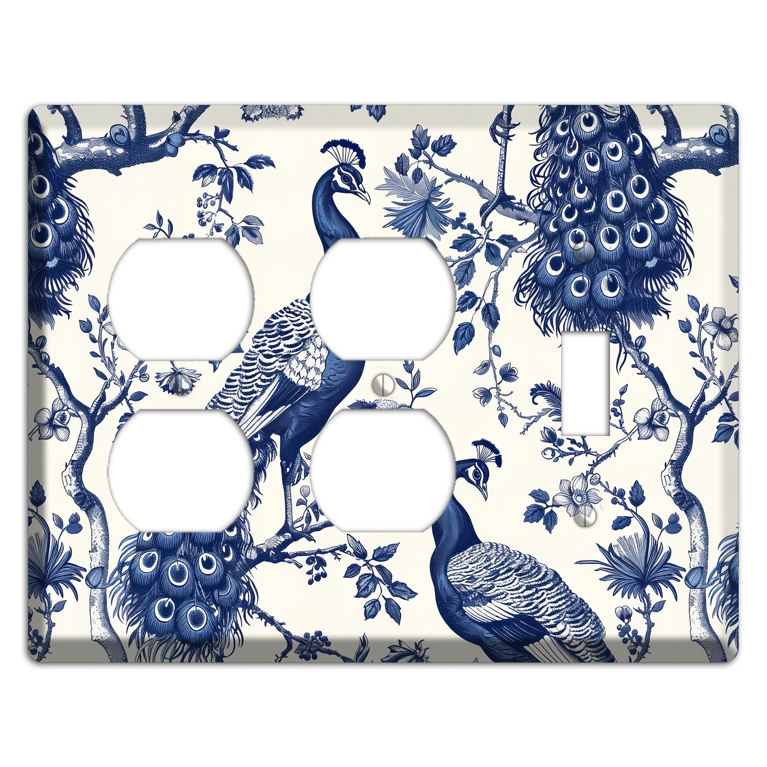 Peacock & Bough 2 Duplex / Toggle Wallplate