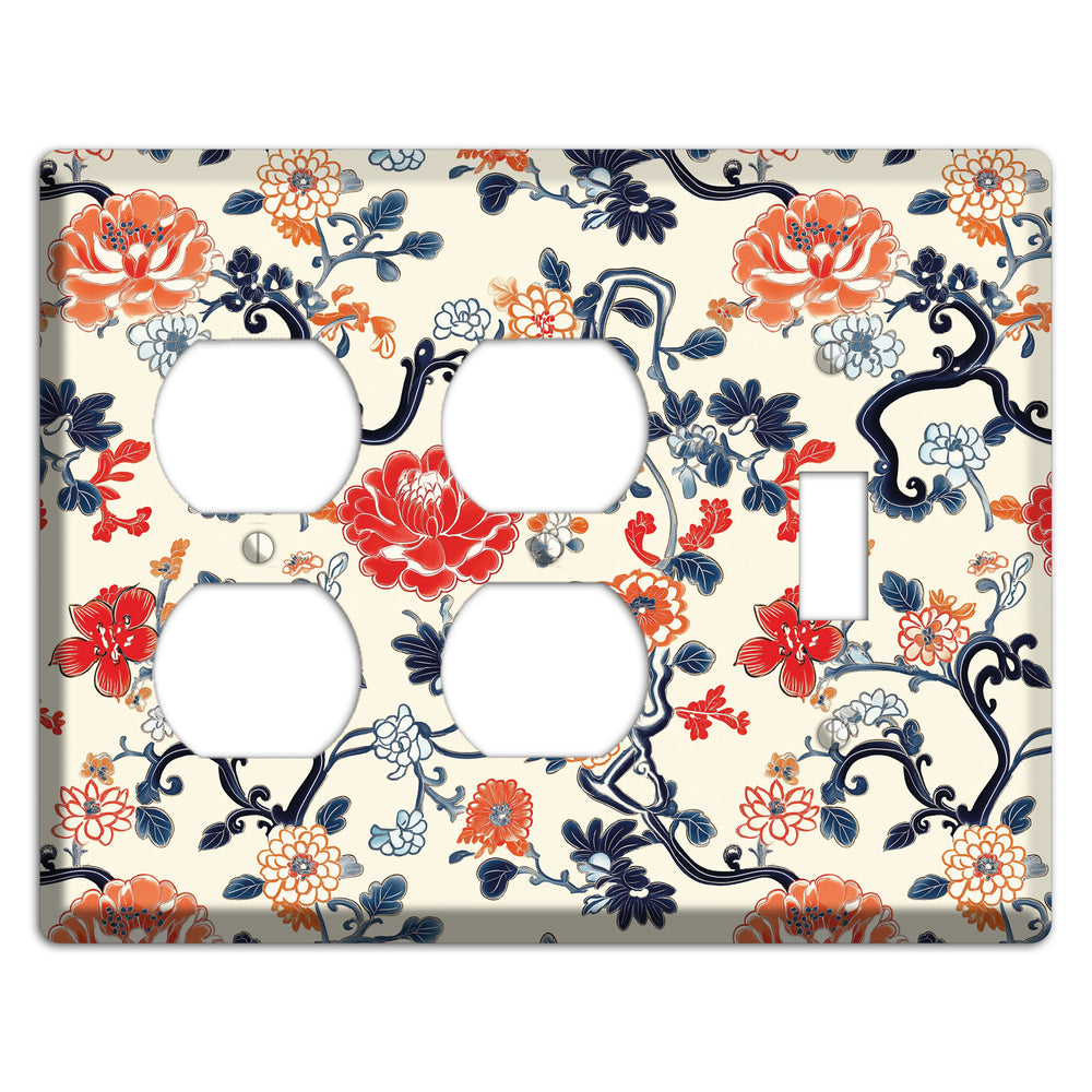 Crimson Garden Scroll 2 Duplex / Toggle Wallplate