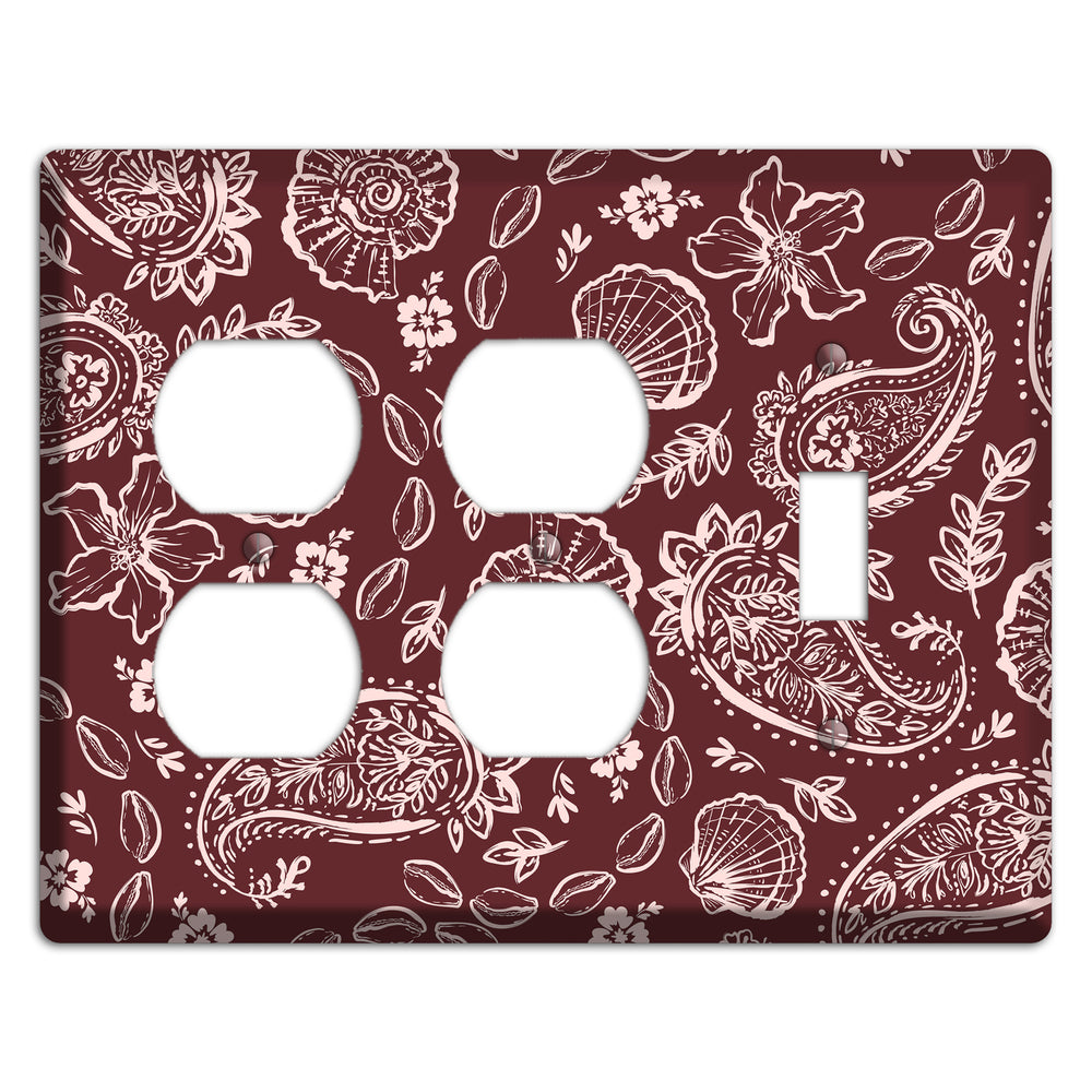 Crimson Shell Paisley 2 Duplex / Toggle Wallplate