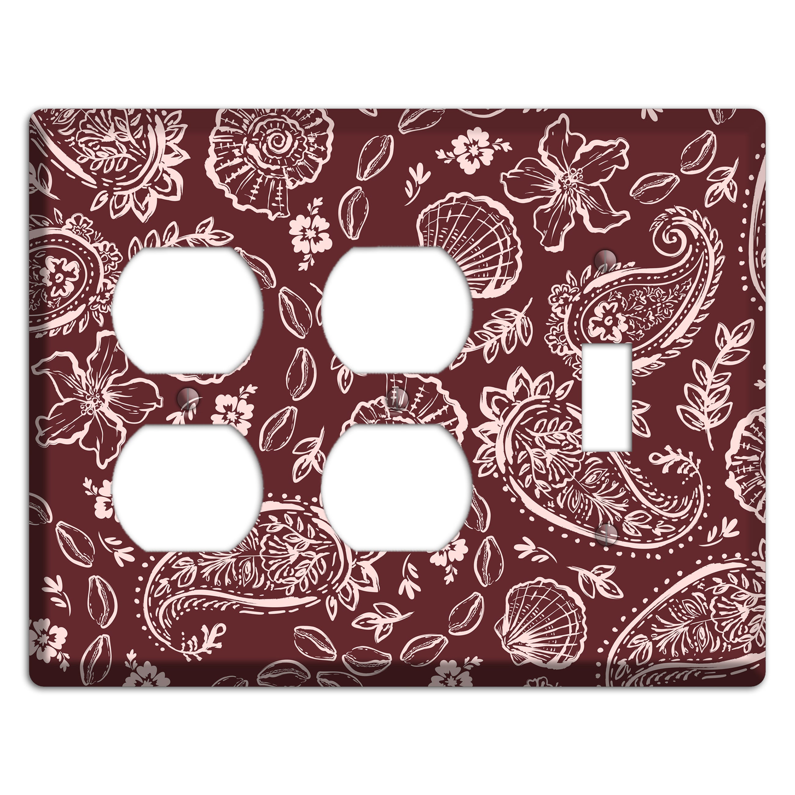 Crimson Shell Paisley 2 Duplex / Toggle Wallplate