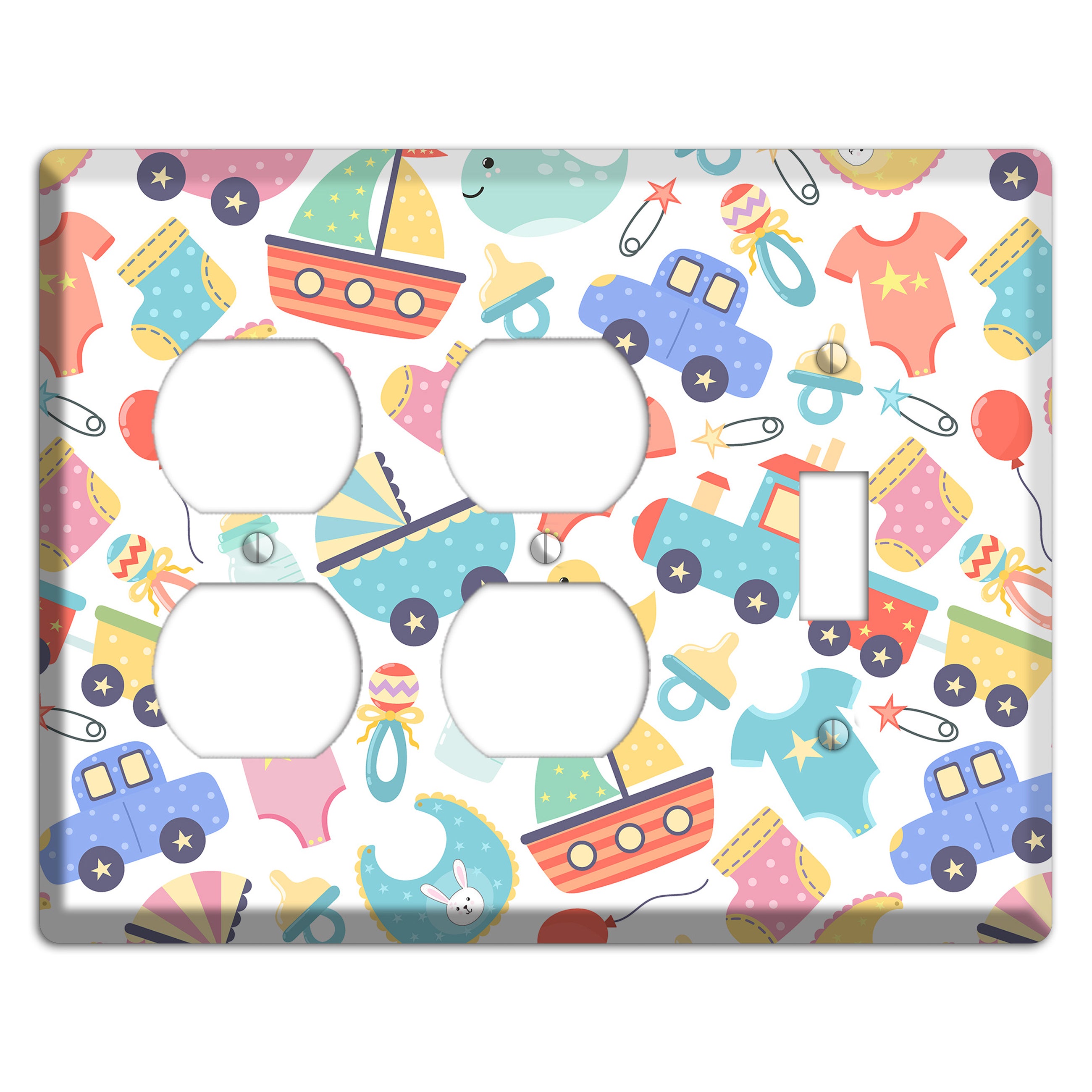 Baby Parade (White) 2 Duplex / Toggle Wallplate