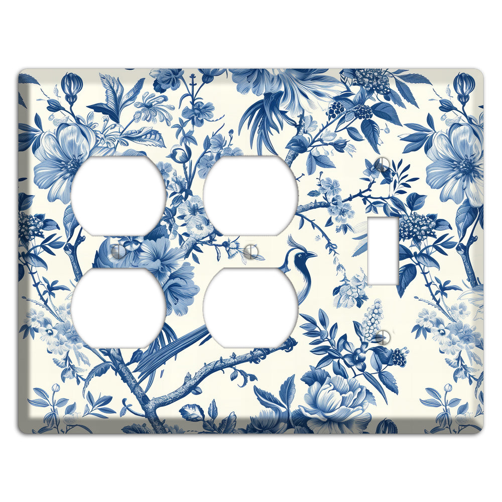 Garden Reverie Blue 2 Duplex / Toggle Wallplate