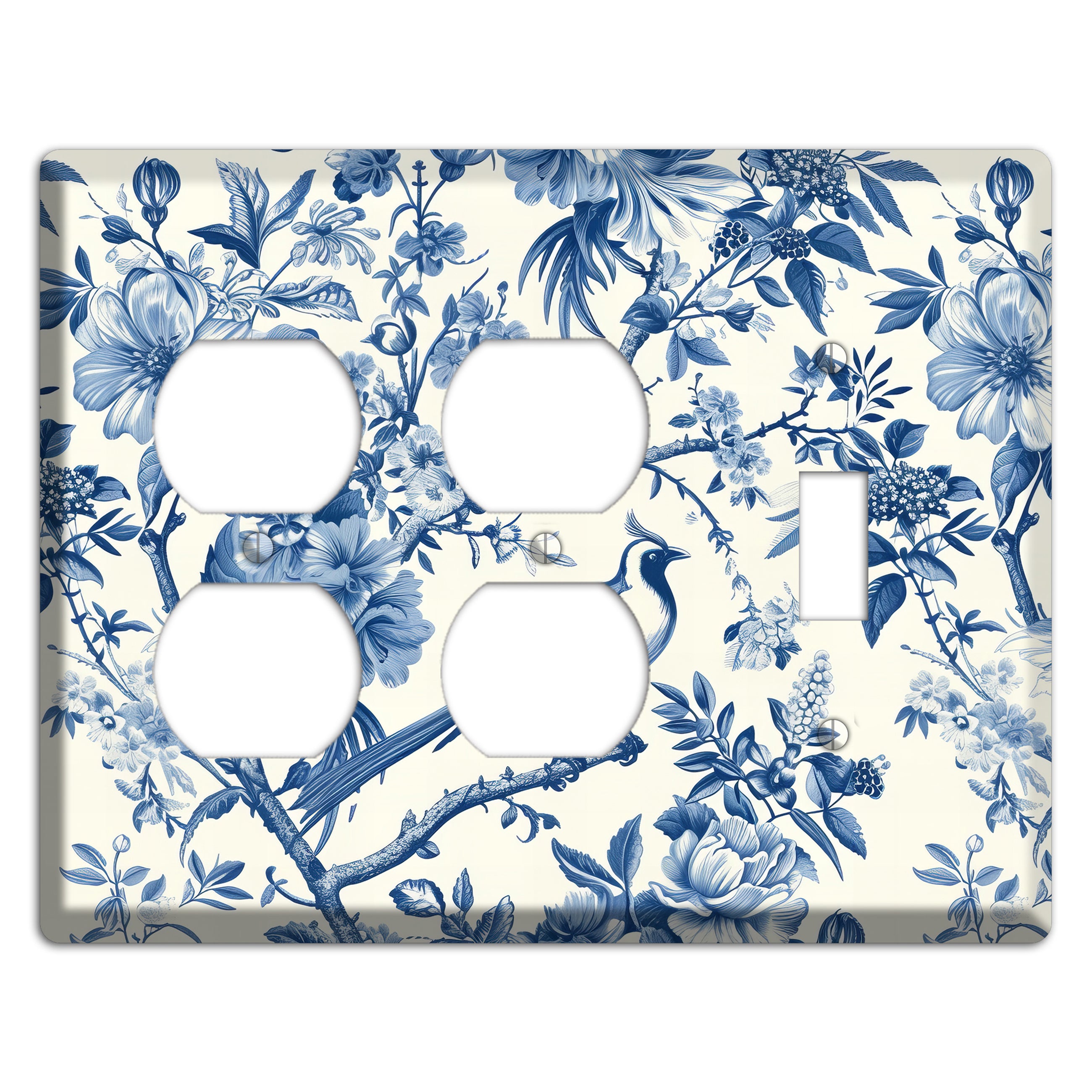 Garden Reverie Blue 2 Duplex / Toggle Wallplate