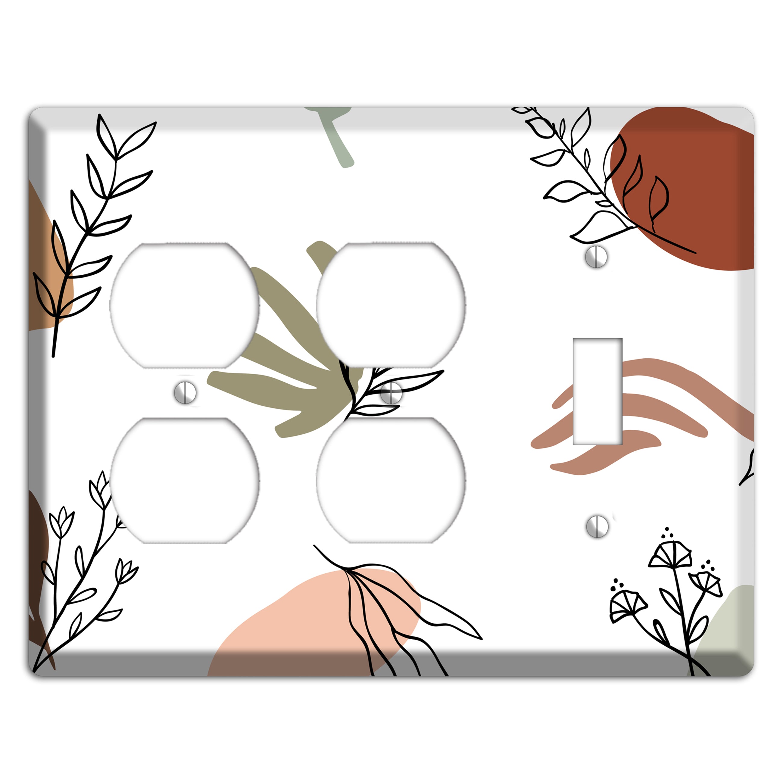 Wildflower & Clay 2 Duplex / Toggle Wallplate