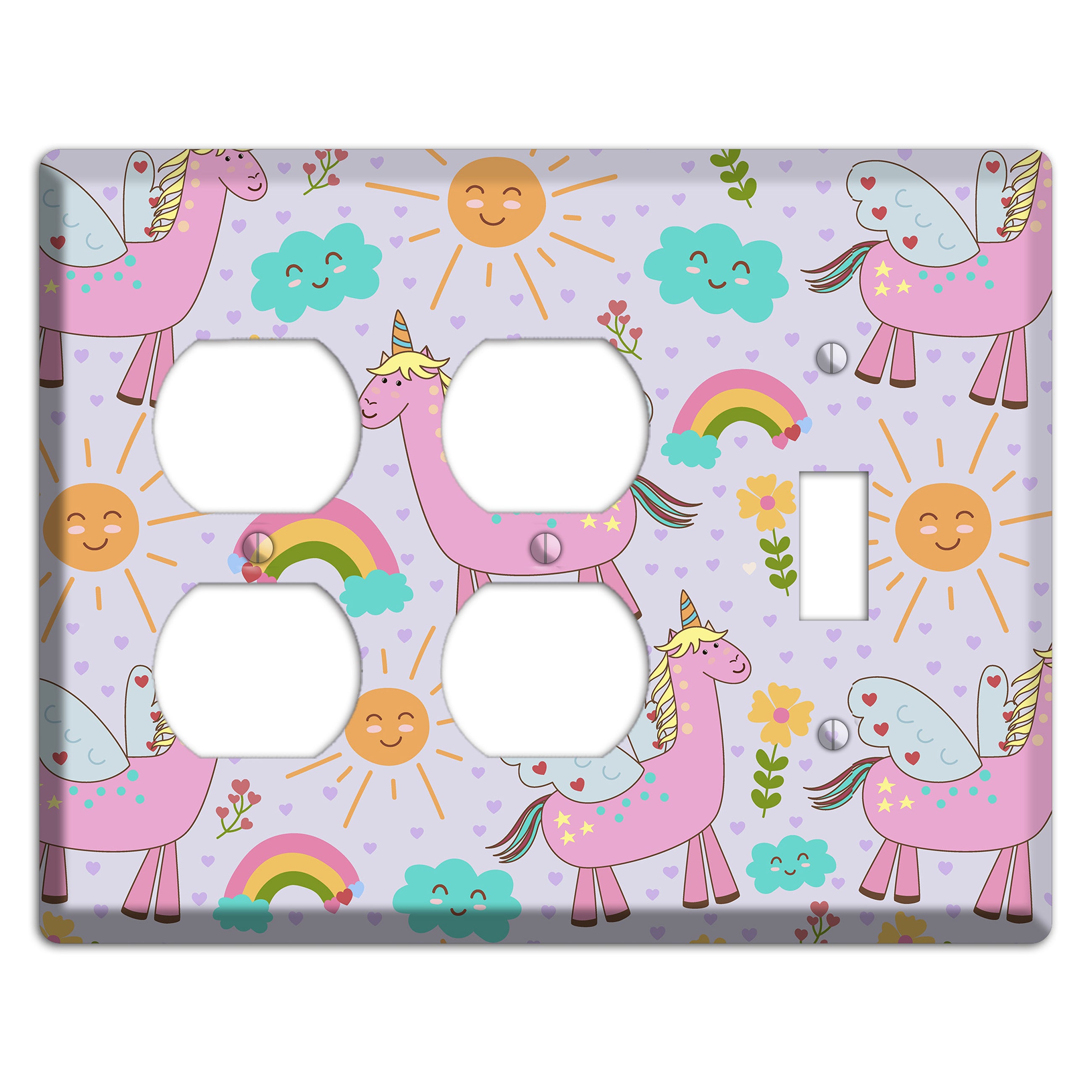 Magic Meadow (Lavender) 2 Duplex / Toggle Wallplate