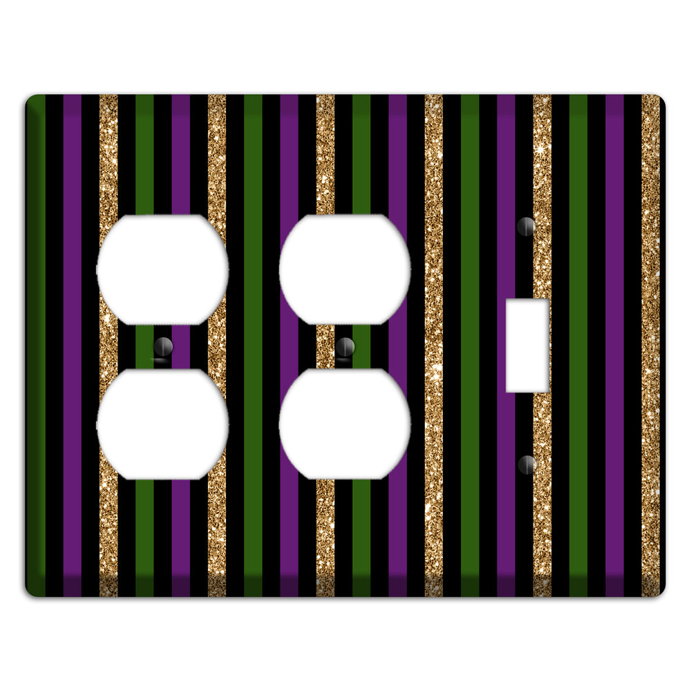 Carnival Stripes: Noir 2 Duplex / Toggle Wallplate