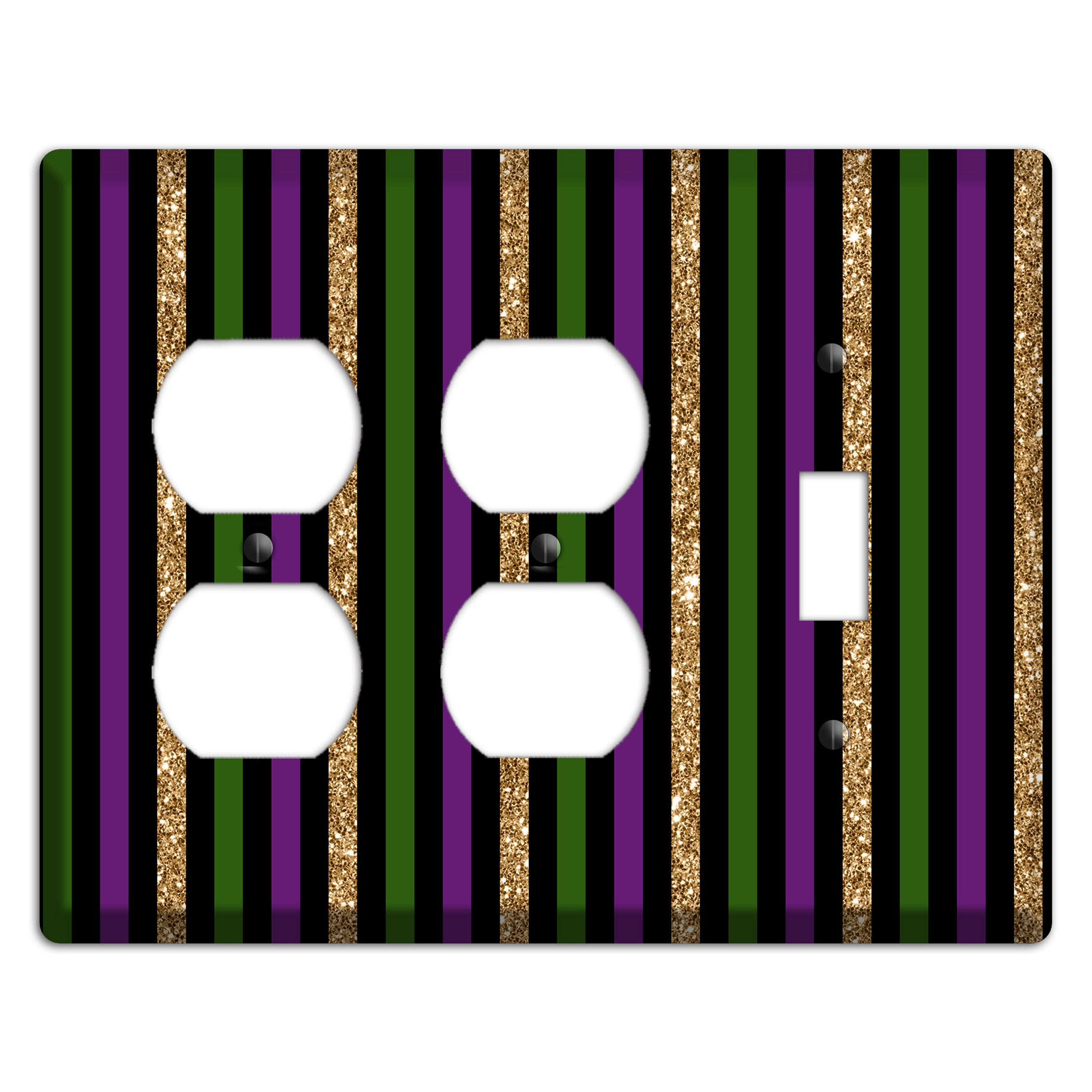 Carnival Stripes: Noir 2 Duplex / Toggle Wallplate