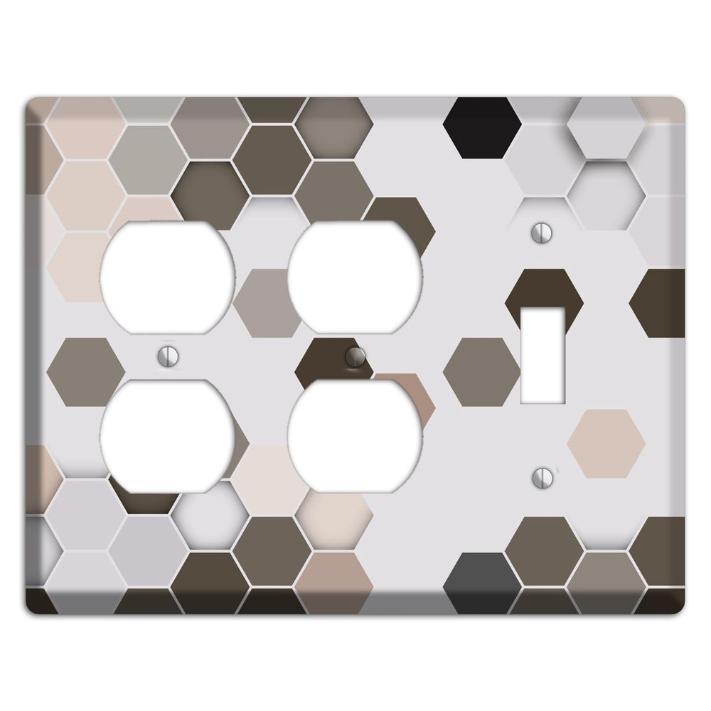 Hex Grid ‚Äì Cool Slate 2 Duplex / Toggle Wallplate