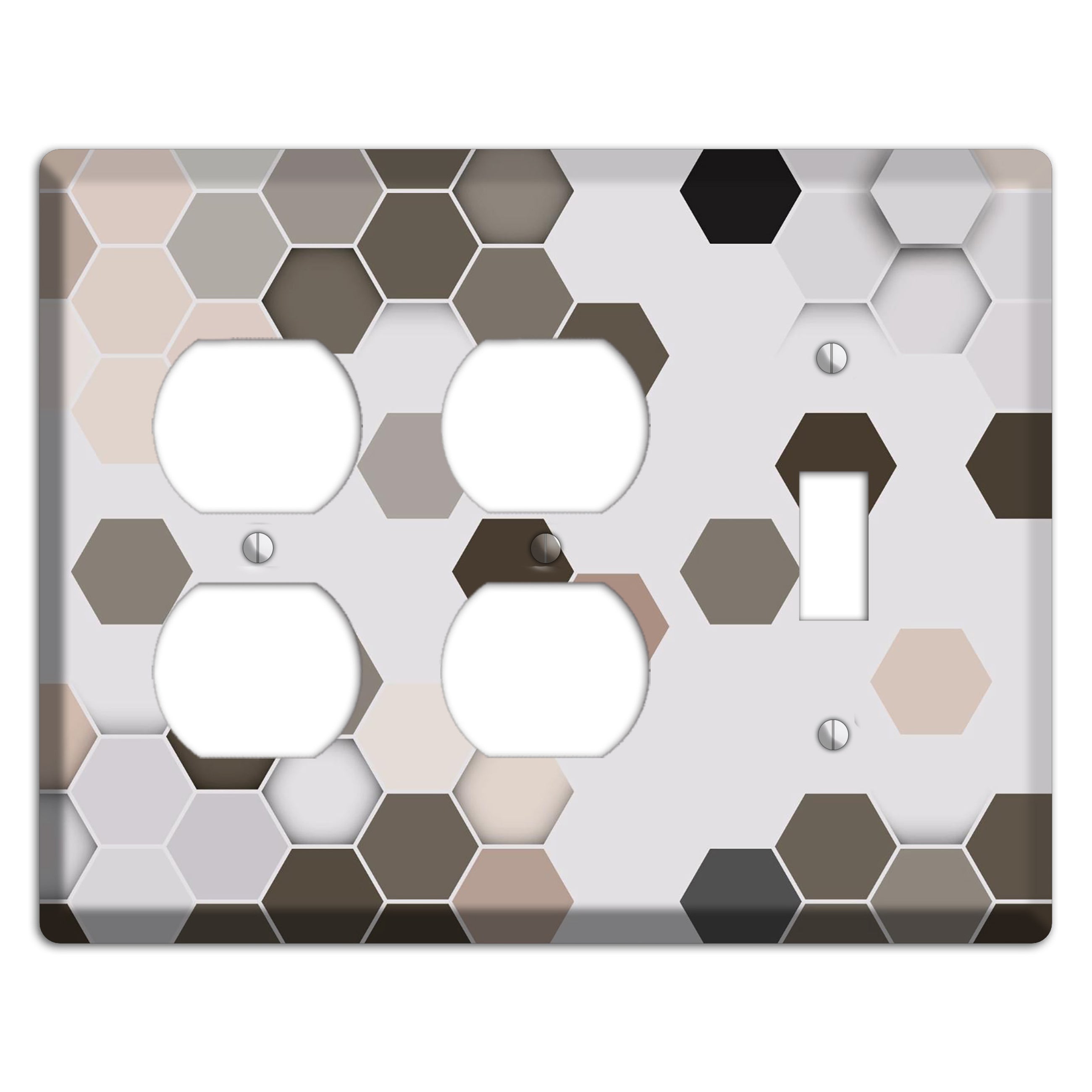 Hex Grid – Cool Slate 2 Duplex / Toggle Wallplate